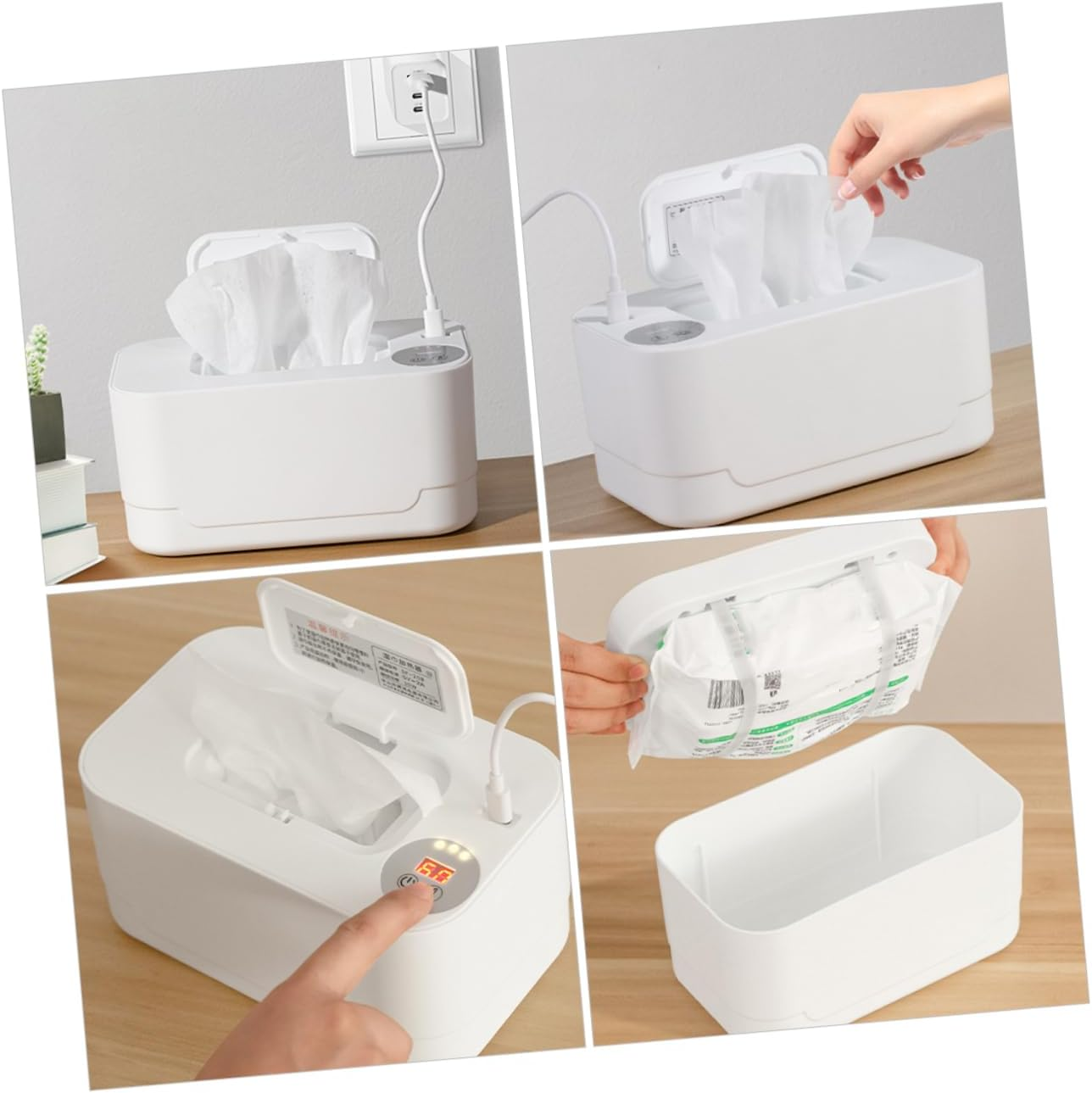 Yardenfun Wipe Warmer Dispenser Portable Reusable Wipes Container Warmer for Bathroom Travel Large Capacity image number 4