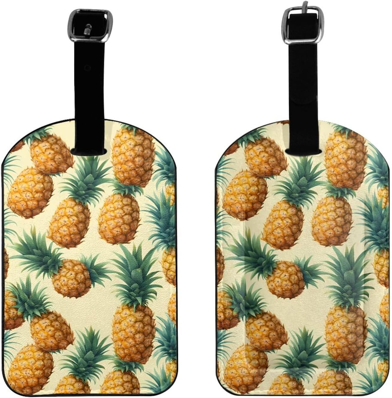 Tropical Pineapple Hawaiian Print Elegant Tag Stylish Tag Luggage Tag 4.3 X 2.76 Inch for Suitcases Travel Bags image number 4