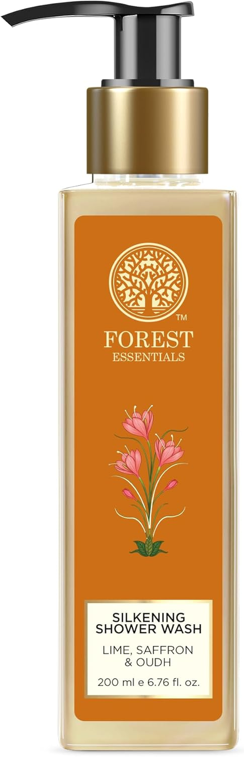 Forest Essentials Silkening Shower Wash Lime Saffron Oudh | Ayurvedic Natural Body Wash for Soft & Smooth Skin | Paraben Free & Sulphate Free Shower Gel image number 6