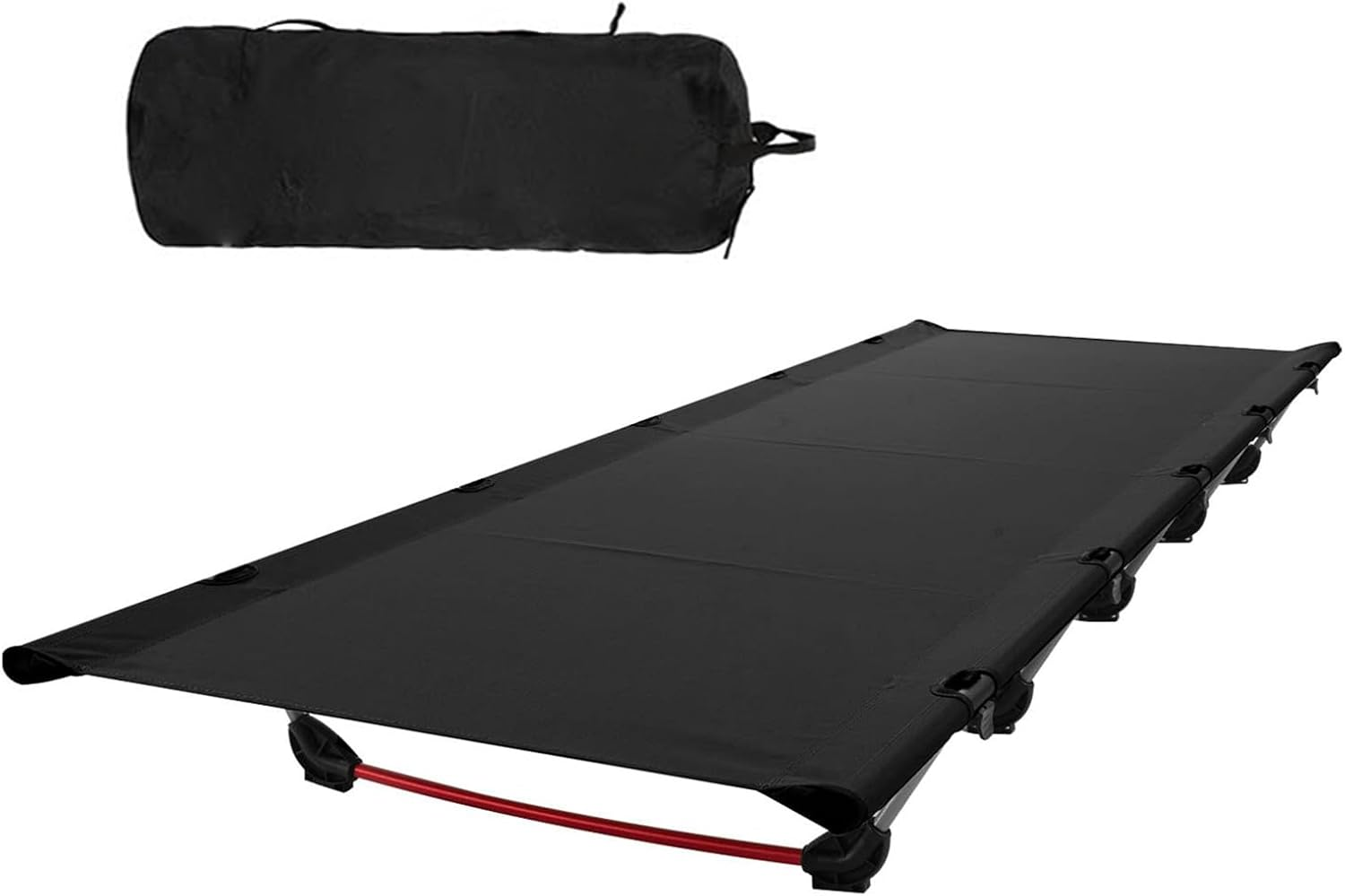 Camping Cot,Backpacking Cot,Lightweight Portable Camping Beds for Adults Kids,Heavy Duty Support 330 Lbs-Black,Folding Guest Bed for Outdoor,Travel,Office,Festival(Black) image number 1