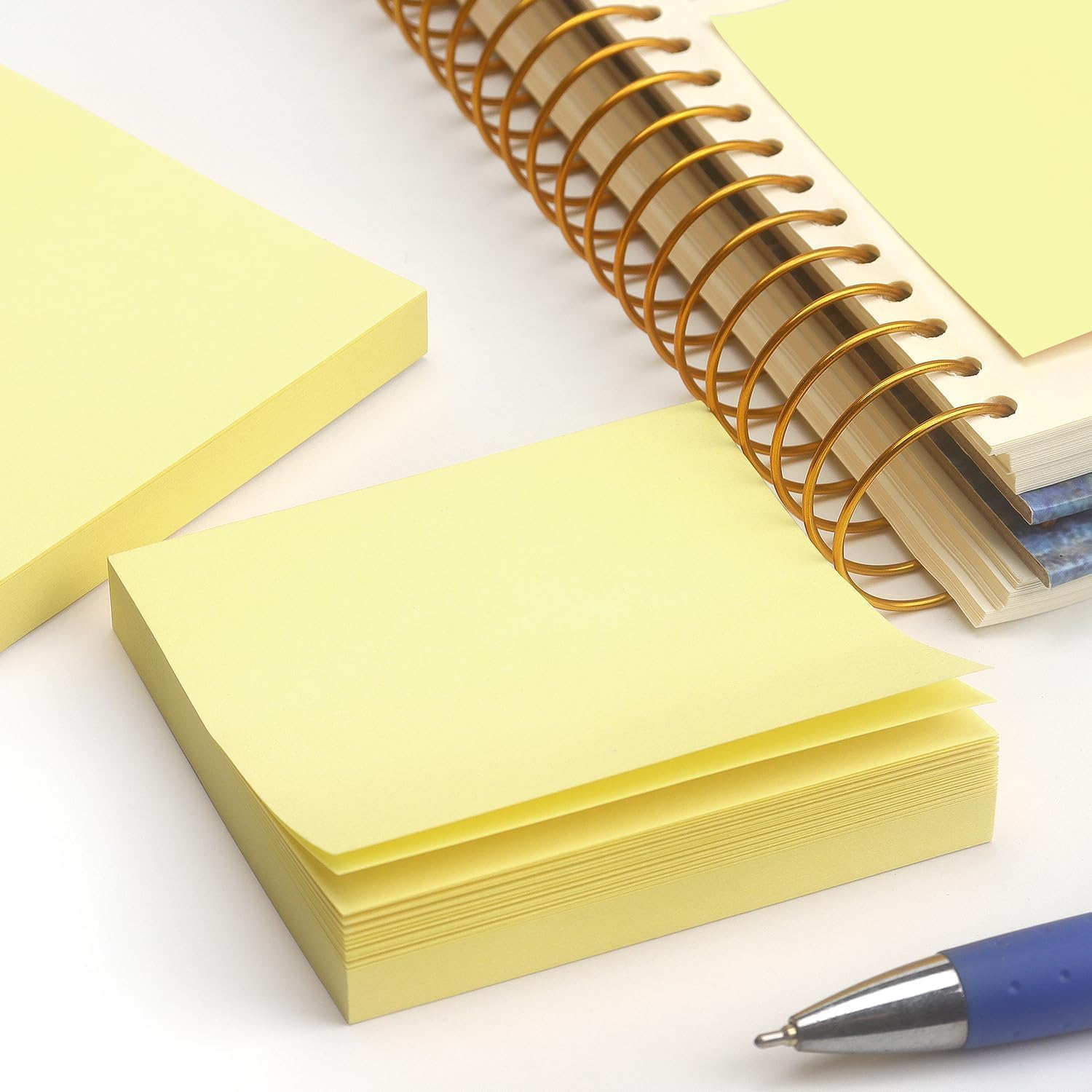 Sticky Notes 3X3 Self-Stick Notes Pads with 6 Bright Colors, Easy to Post for Office, Shool, Home,Restaurant,6 Pads/Pack, 50 Sheets/Pad-Yellow image number 4