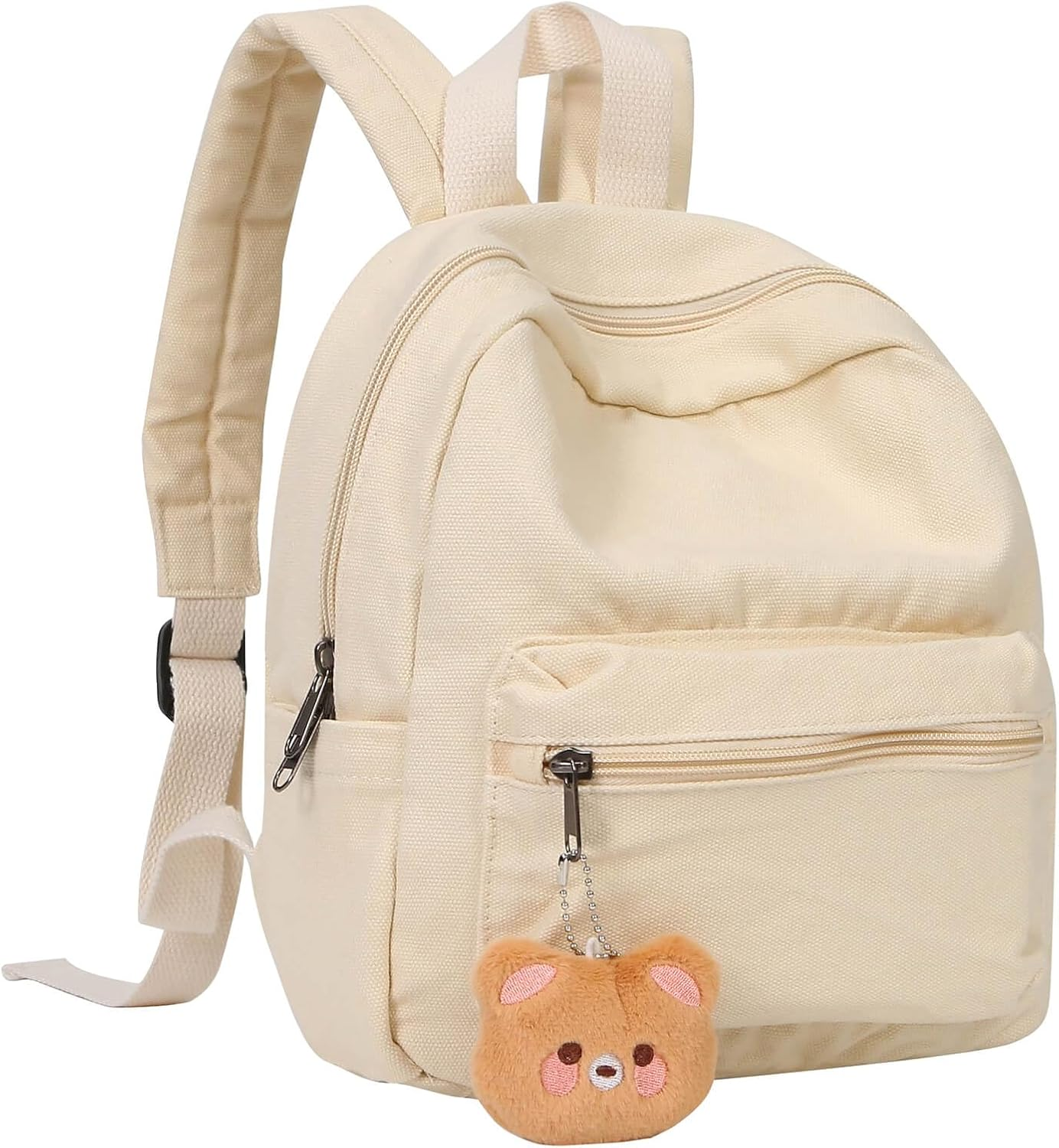Phaoullzon Girls Mini Backpack Purse for Teens Kids Small Canvas Backpacks with Bear Pendant