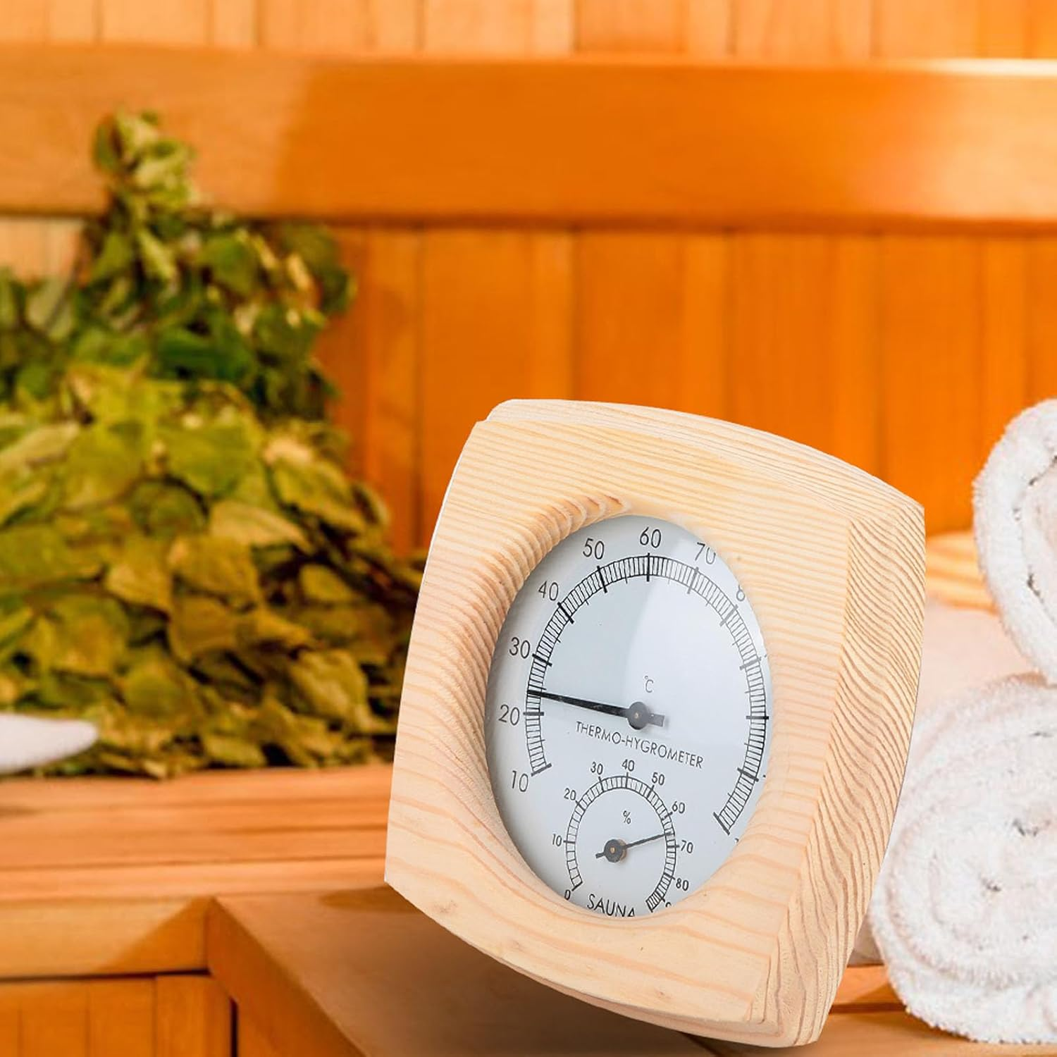 Zerodis Sturdy Sauna Room Digital Thermometer Hygrometer with High Temperature for and Accurate Monitoring, Ideal for Sauna Room, Bathroom, and Sweat Stream image number 4