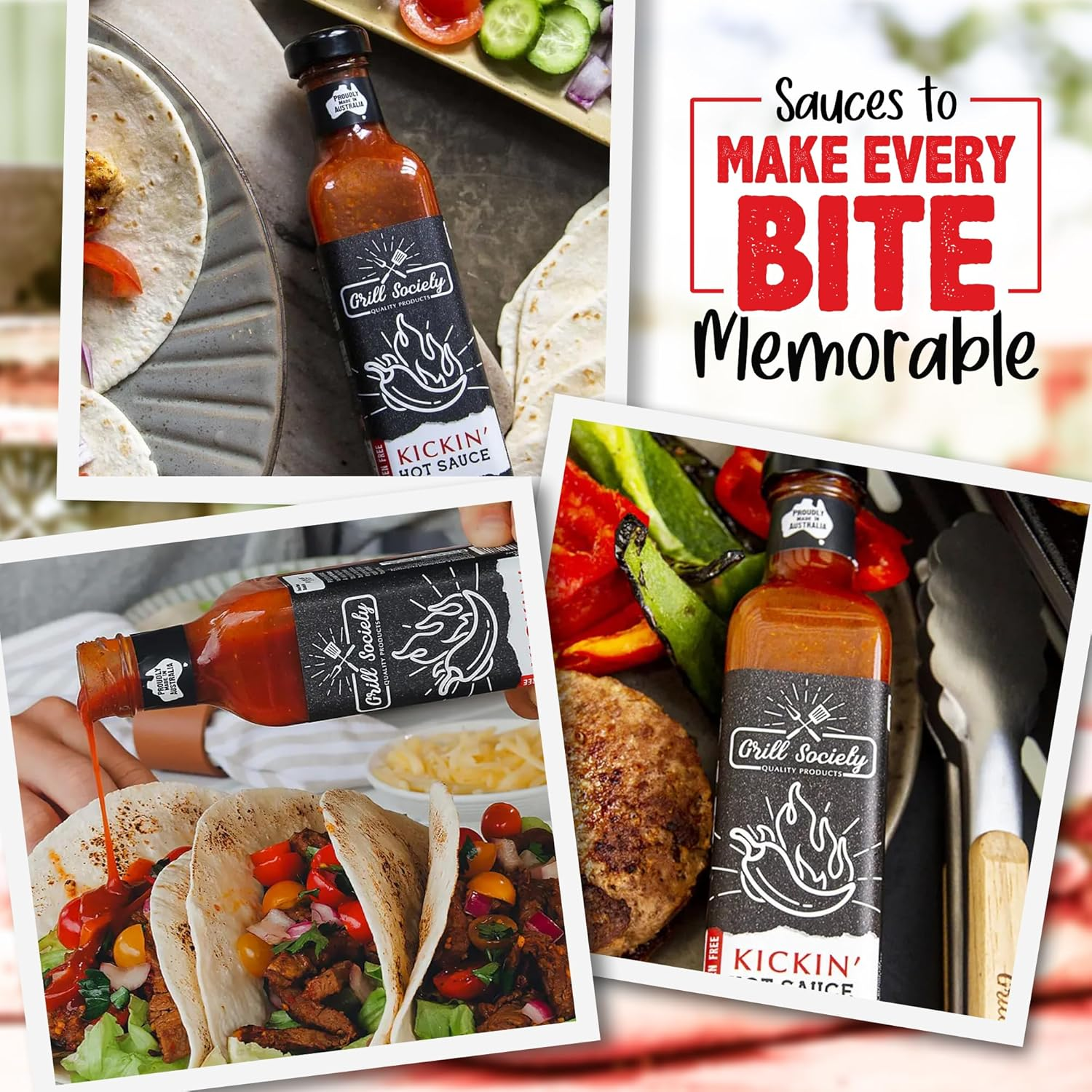 Grill Society Kickin Hot Sauce, 280G &ndash; Spicy BBQ Sauce for Chicken, Wings, Burgers & More, Bold Flavour, Gluten-Free, No Artificial Colours or Flavours image number 6