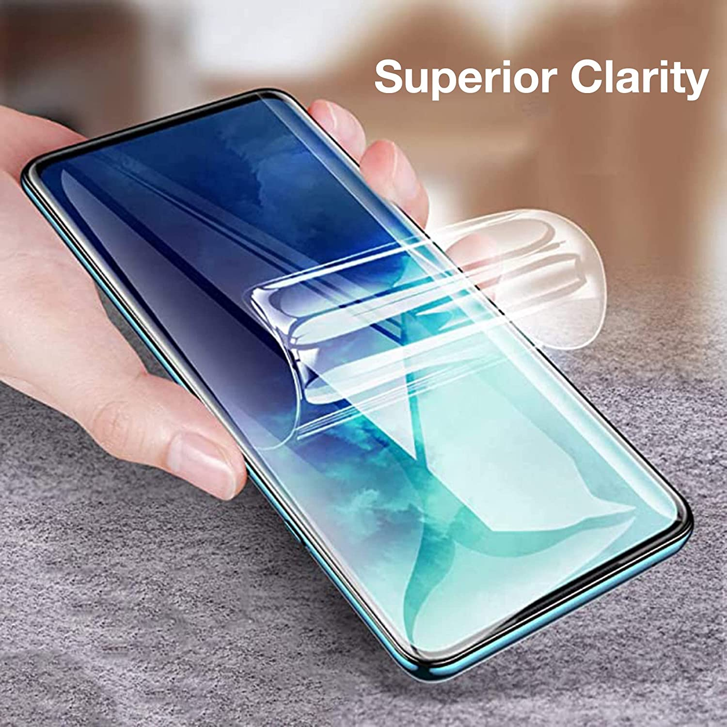 MEZON [3 Pack] Premium Hydrogel Screen Protector for Samsung Galaxy S10 &ndash; Full Coverage Ultra Clear Edge-To-Edge Film &ndash; Case Friendly, Shock Absorption (Galaxy S10, Hydrogel)