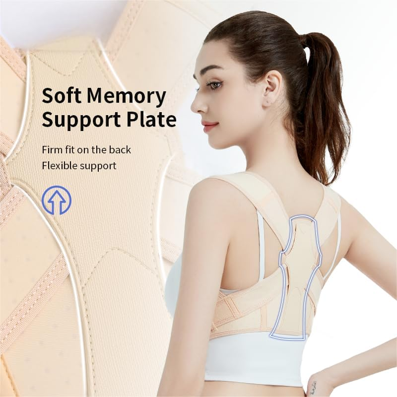 Posture Corrector for Women & Men &ndash; Adjustable, Breathable Upper Back Brace for Daily Use, Office, and Sitting Work (Medium) image number 2