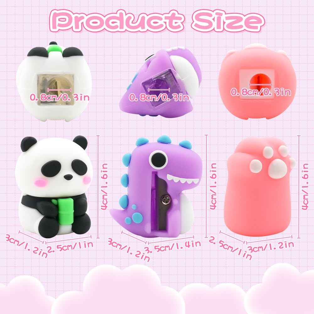 8PCS Pencil Sharpeners, Cute Pencil Sharpener for Kids, Kawaii Pencil Sharpeners Manual, Handheld Pencil Sharpener, Creative Cartoon Pencils Sharpener School Home Office Supply image number 5