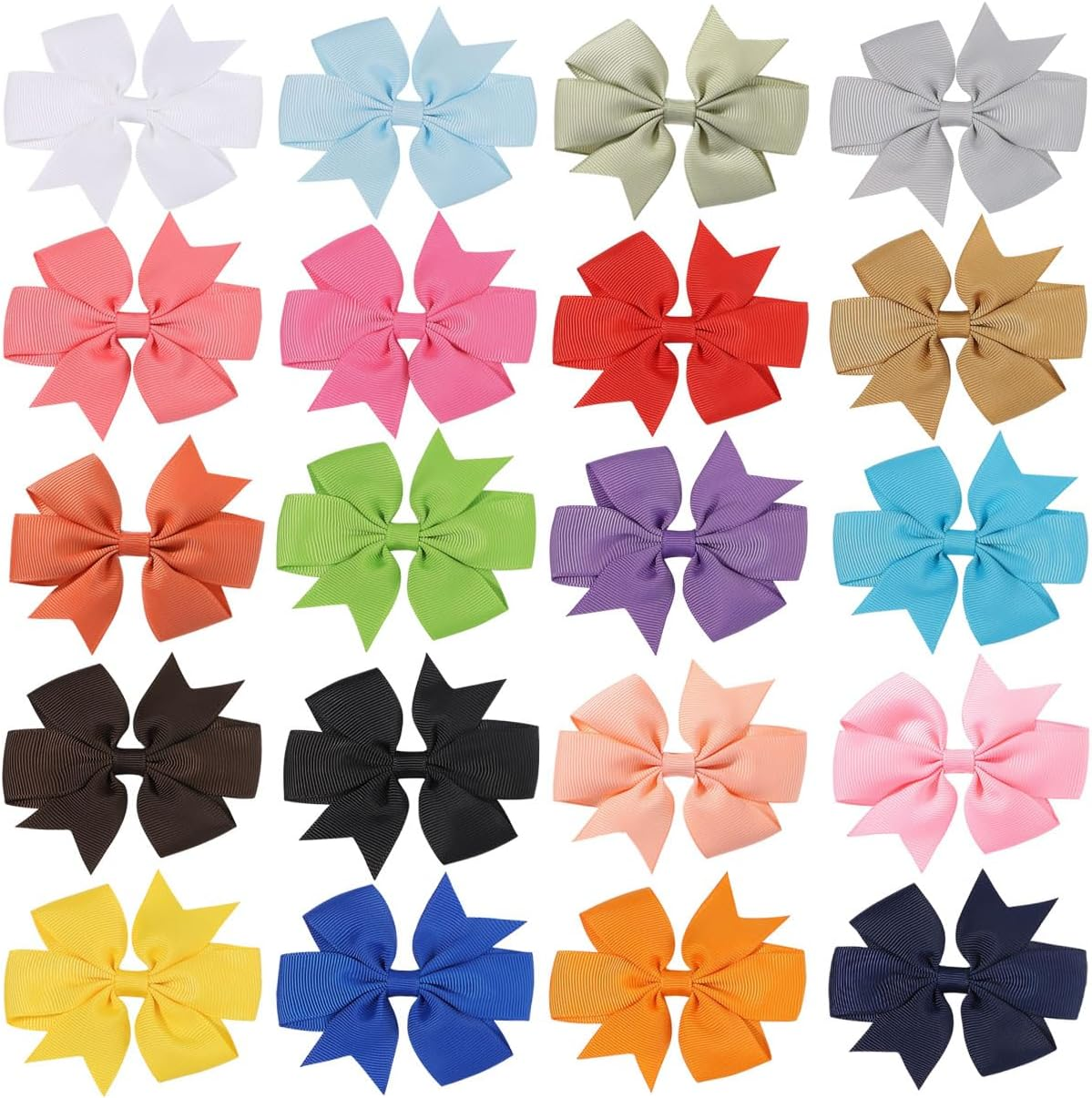 40Pcs Bow Hair Clips, Fabric Hair Bow Alligator Clips 20 Colors Bow Knot Hair Accessories for Women Girls image number 2