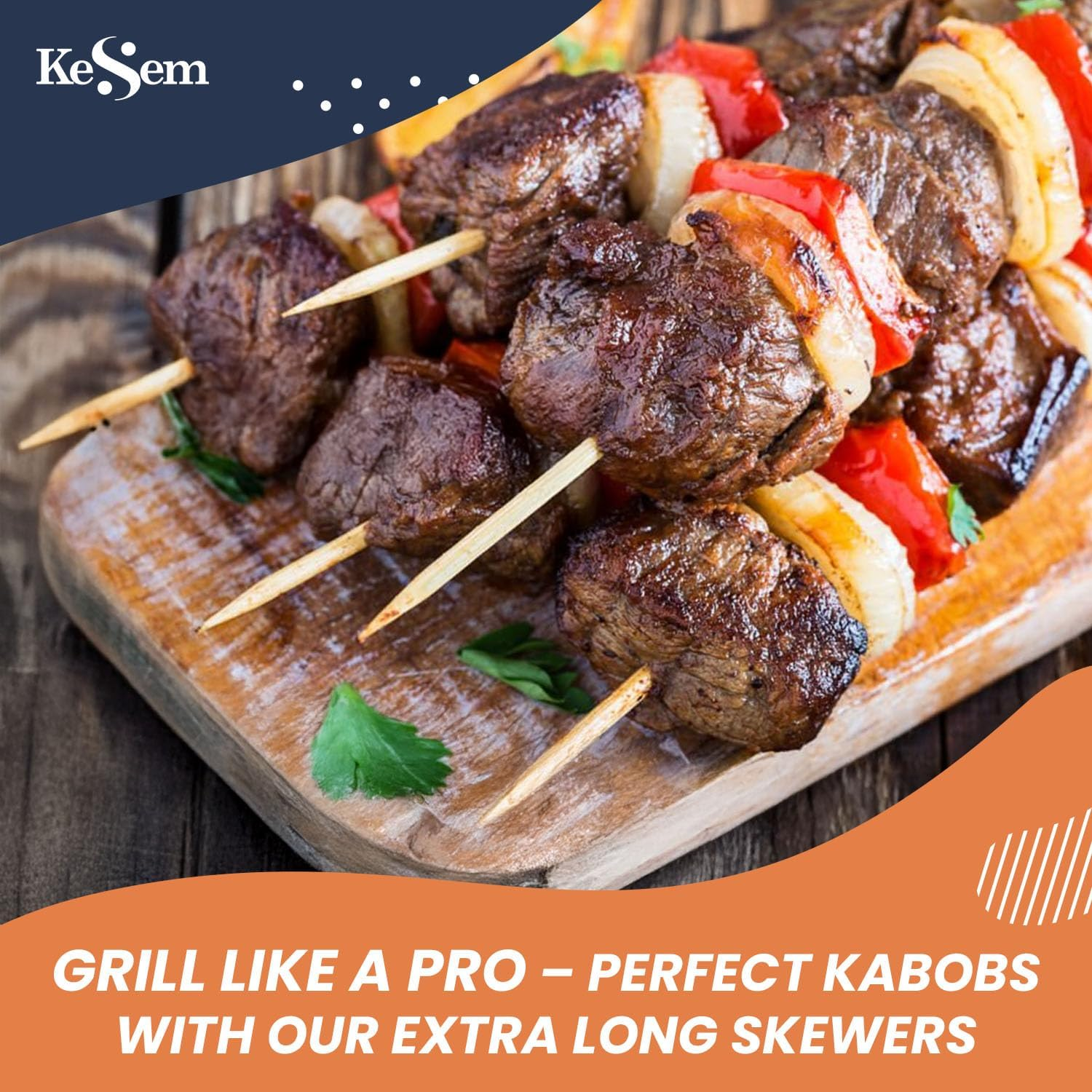 100Pcs 18" Long Bamboo Skewers Sticks for Grilling BBQ Kabob Barbecue Marshmallow Roasting Stick 4Mm Thick Natural Wooden Smore Sticks Craft (18 Inch) image number 3