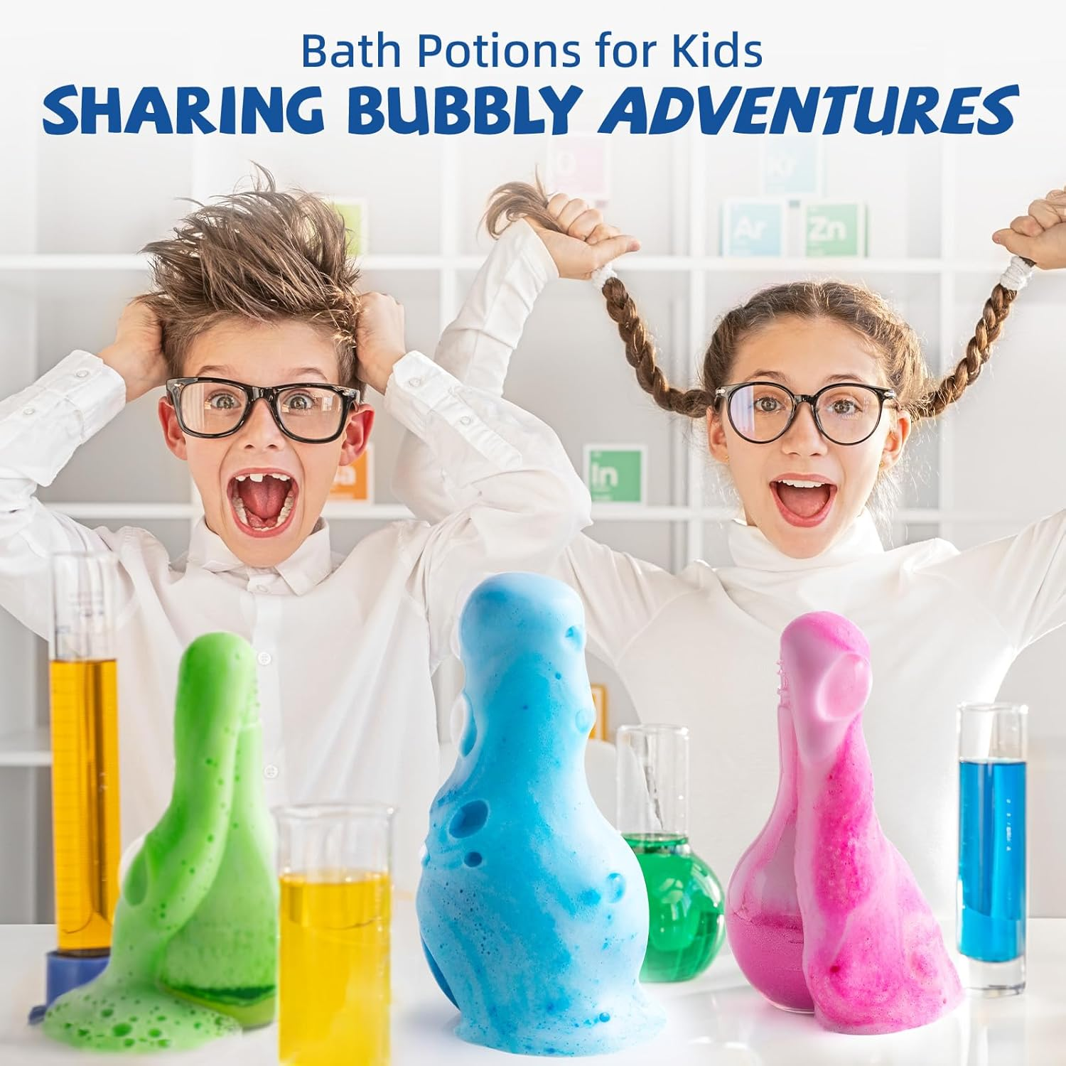 CLOUQUAR Kids Bath Bomb Potions, 6 Pack Non-Toxic Fizzy Bubble Bath Explosions, Colorful Burst Bath Potions for Kids, Scientific & Magical Bath Time Buddy, Fun & Educational Bubble Bath for Kids image number 6