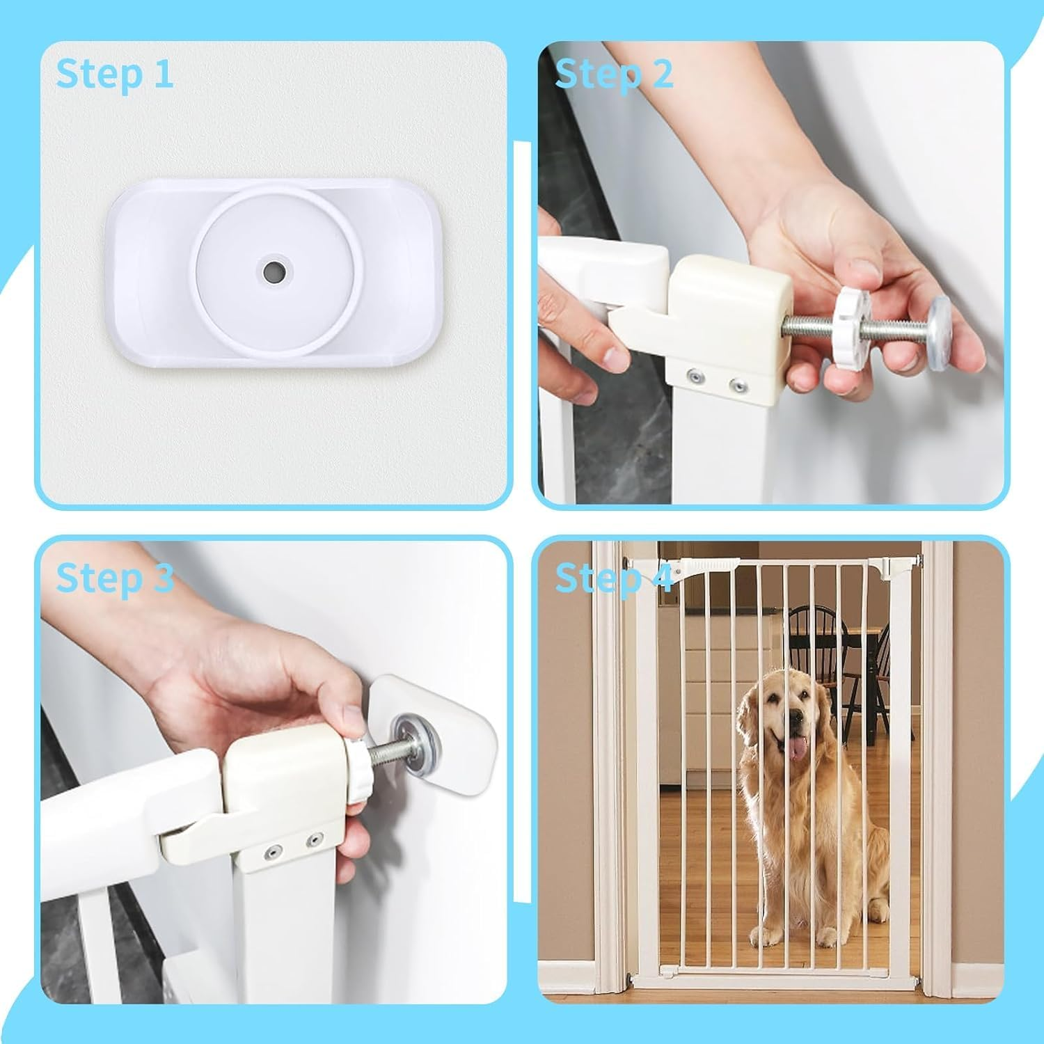 6Pcs Safety Gate Wall Protector Wall Saver Stair Gate Wall Protector Anti-Slip Stair Gate Wall Protector for Protecting Baby Pet Safety Baby Gate Wall Protector Replacement Parts Bundle