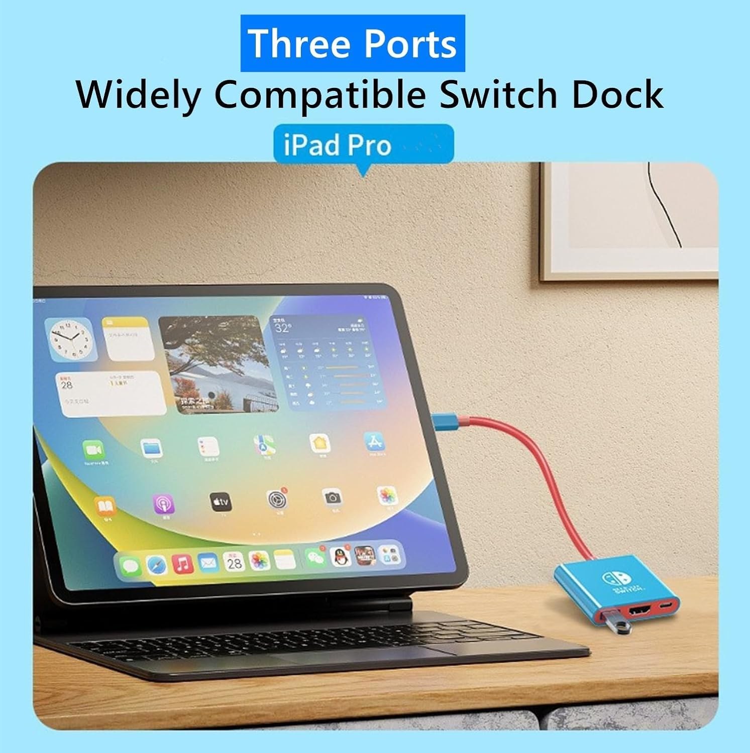 Switch Dock,With 4K HDMI USB 3.0 100W PD Port, Portable Switch TV Dock Adapter Charing Docking Station,Not for Switch2