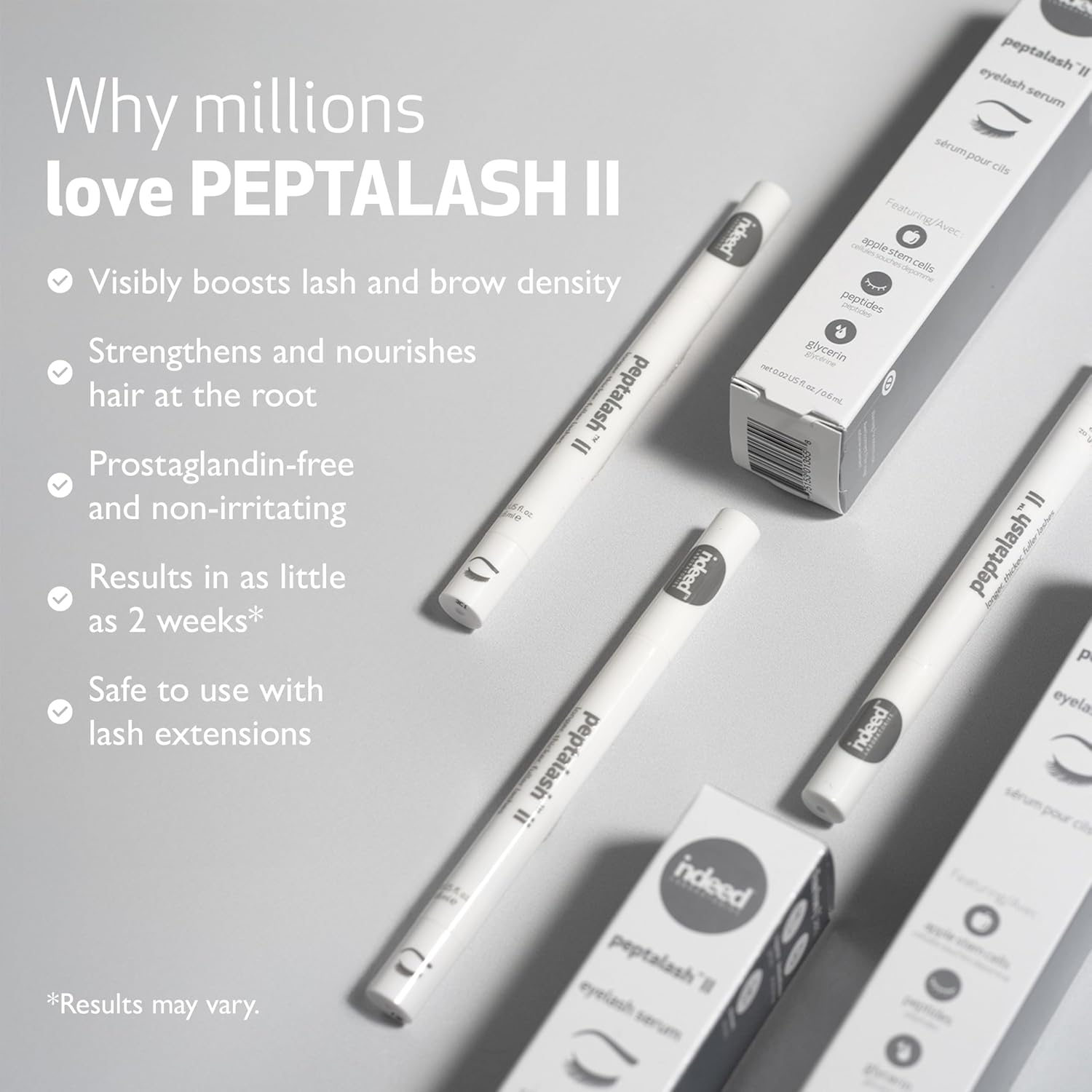 Indeed Laboratories Peptalash II - Lengthening Lash Treatment, Strengthens and Nourish Lashes and Brows, Using Peptides, and Panthenol 0.02 Us Fl.Oz. / 0.6 Ml image number 1