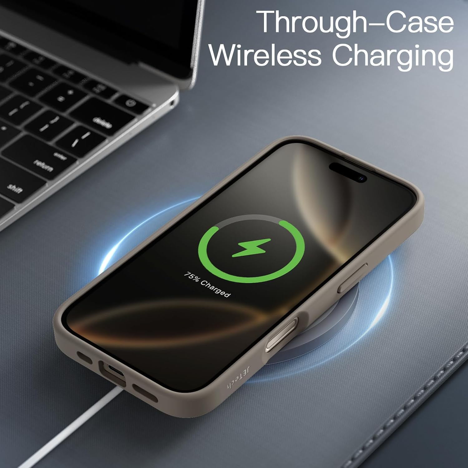 Jetech Matte Case for Iphone 16 Pro 6.3-Inch, Shockproof Military Grade Drop Protection, Frosted Translucent Back Phone Cover, Anti-Fingerprint (Natural Titanium) - Desert Titanium image number 6