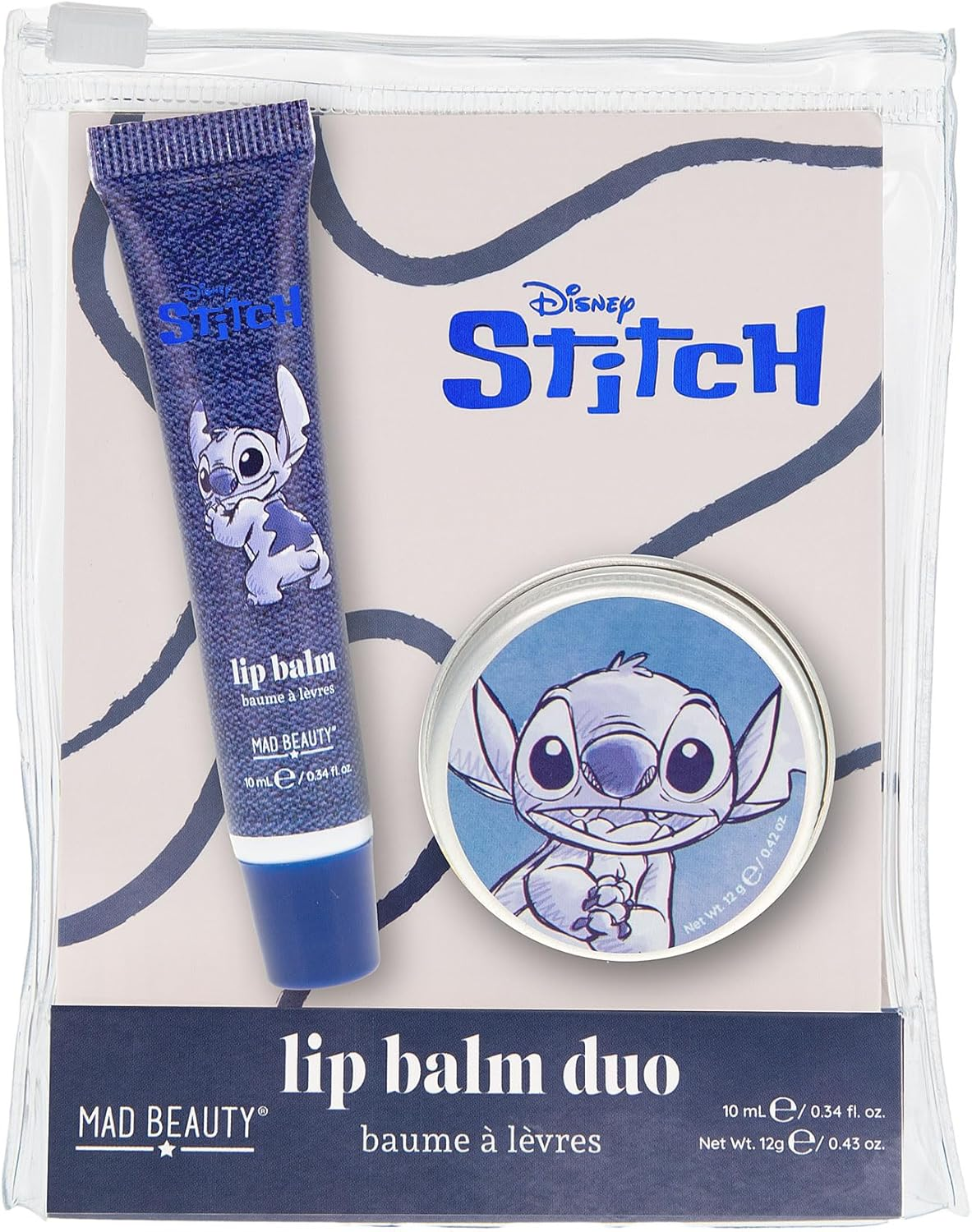 Disney Stitch Denim Lip Balm Duo Set