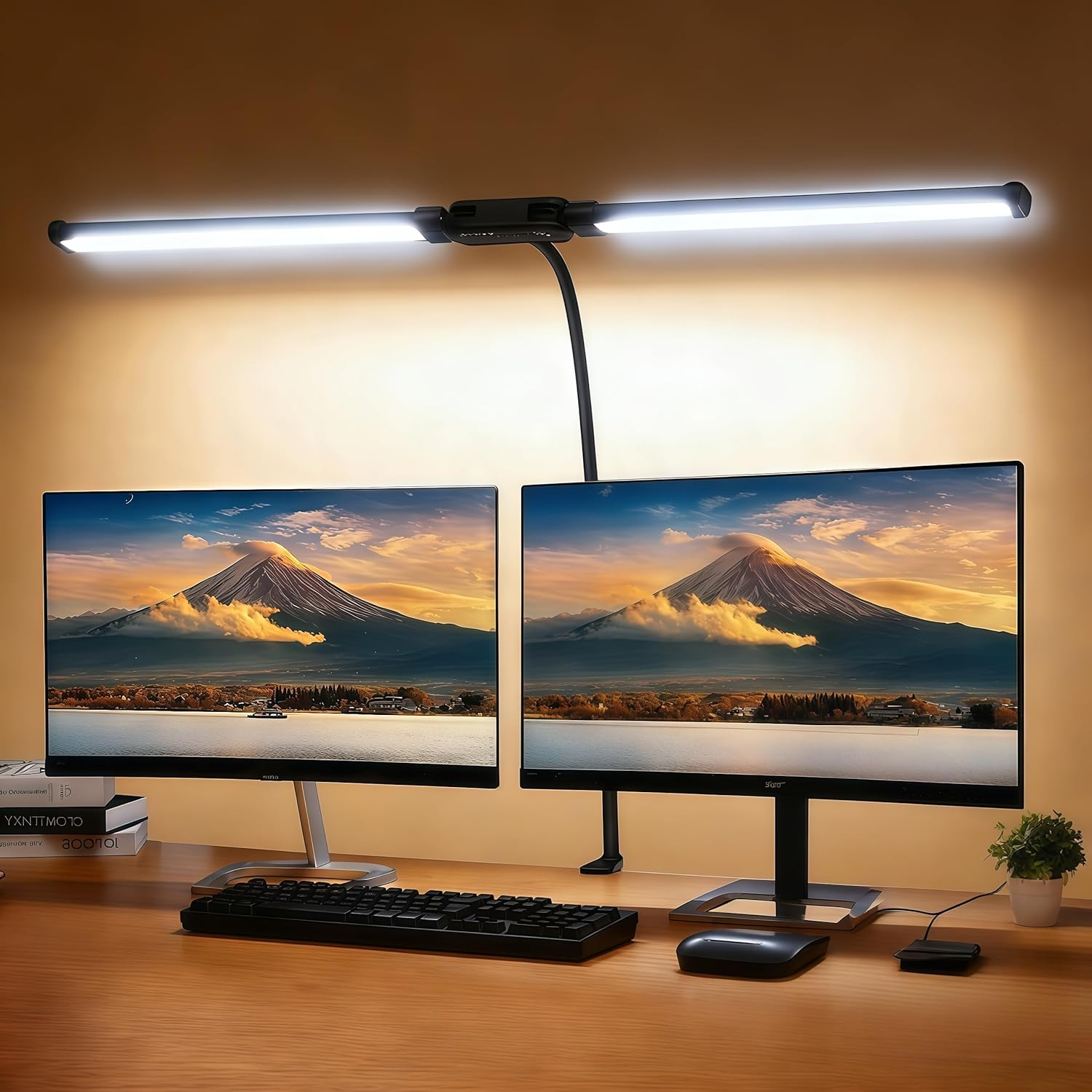 LED Desk Lamp with Clamp, Double Head Architect Desk Lamp for Home Office, Eye-Caring Desk Light with 360&deg; Adjustable Gooseneck, 50 Lighting Modes & Timer Function for Studying Working Drawing image number 5
