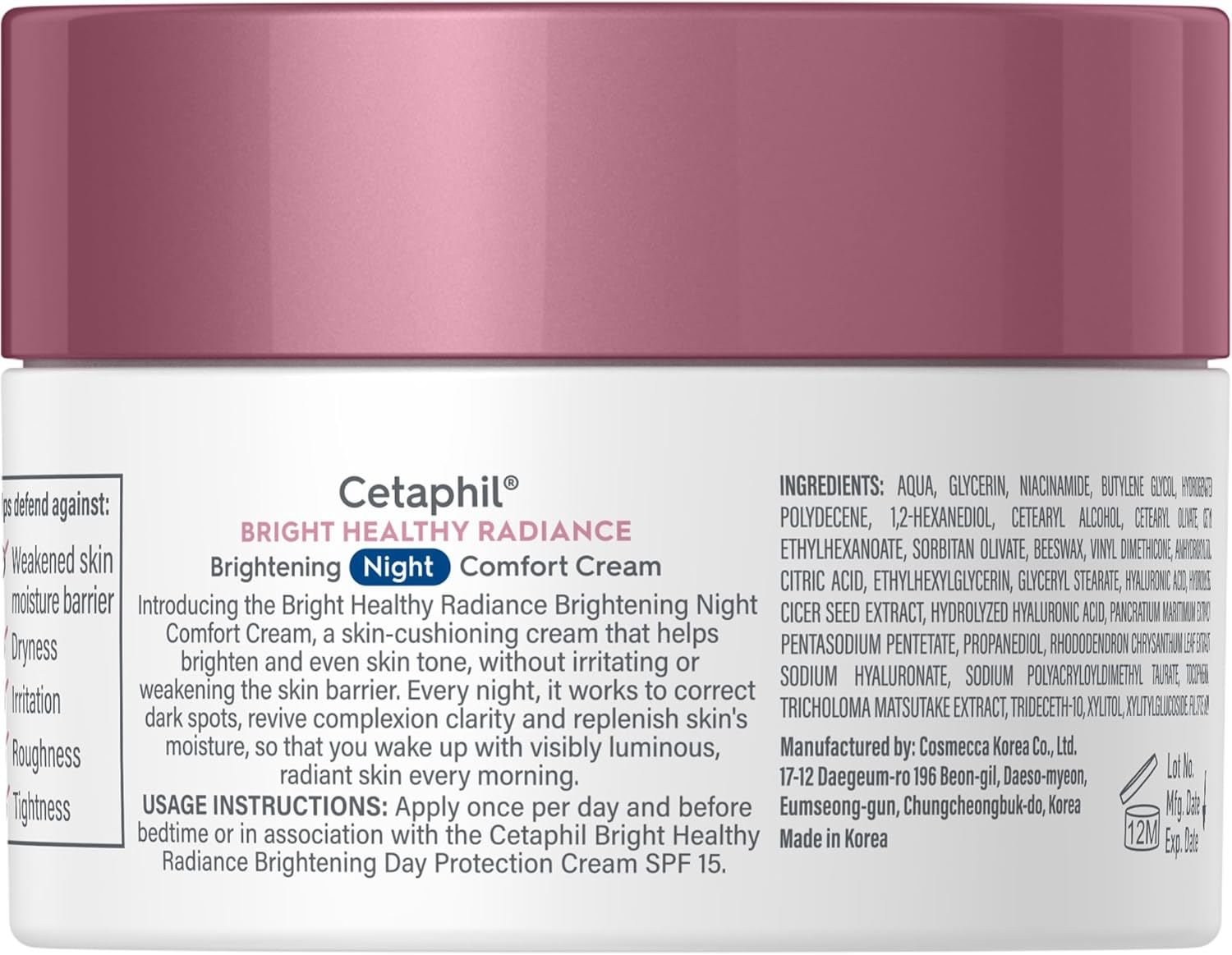 Cetaphil Bright Healthy Radiance Brightening Night Comfort Cream 50G, with Niacinamide, Dermatologist Tested image number 1
