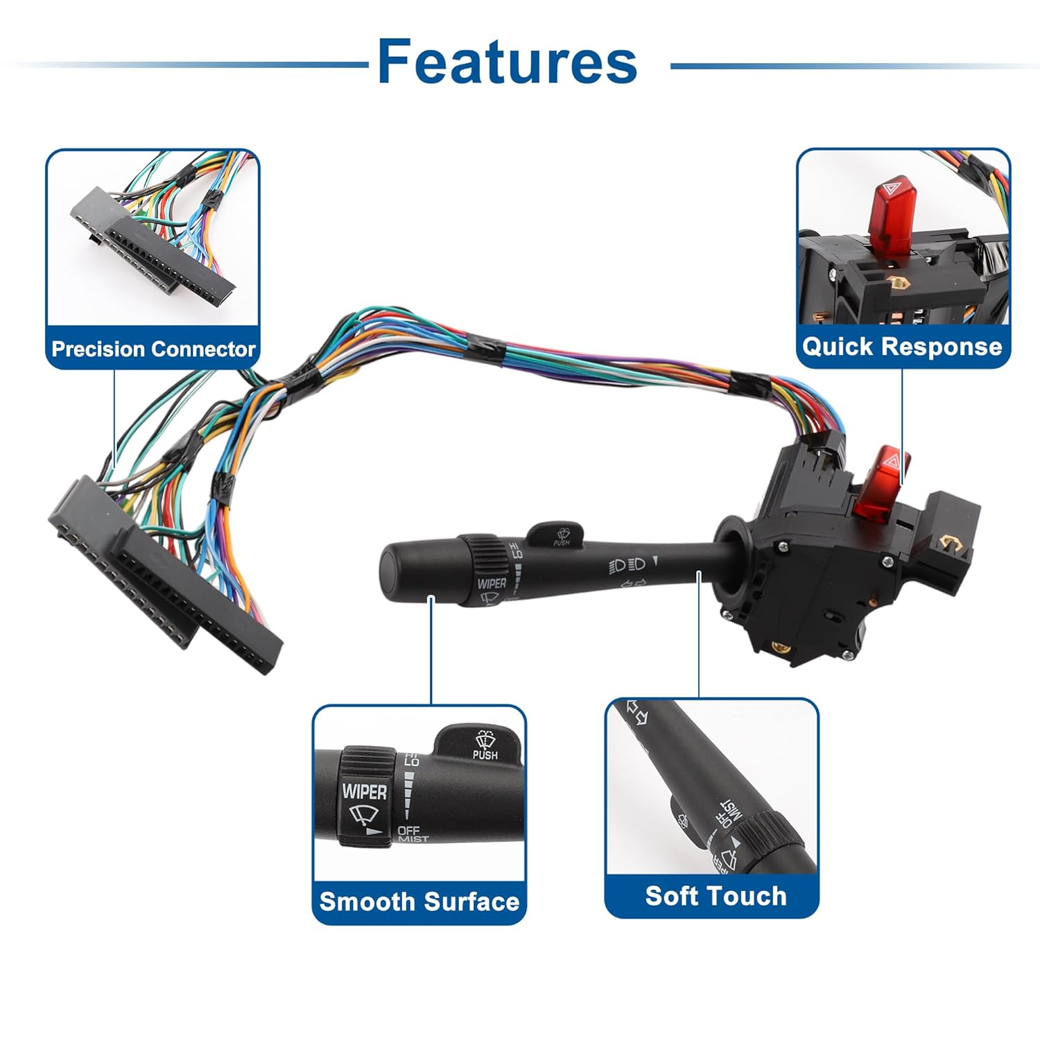 X AUTOHAUX 1 Pc Steering Column Turn Signal Switch Lever Multifunction Combination Switch No.26062269 for Chevrolet Blazer S10
