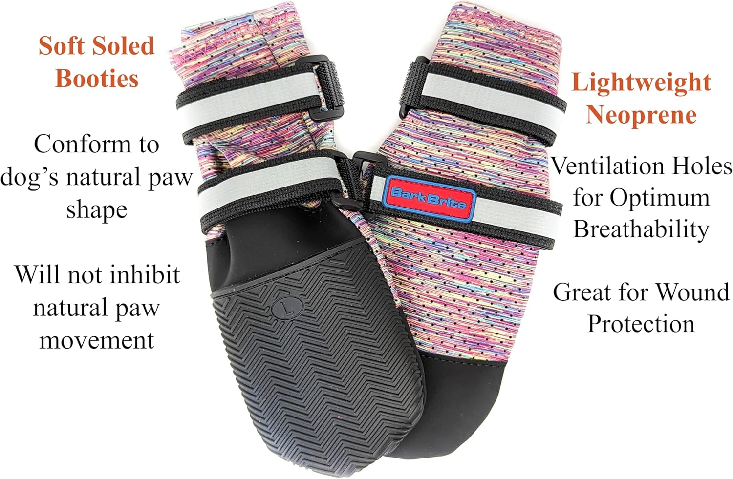 Bark Brite Lightweight Neoprene Paw Protector Dog Boots Designed for Comfort and Breathability in 5 Sizes (Lavender Md) image number 1