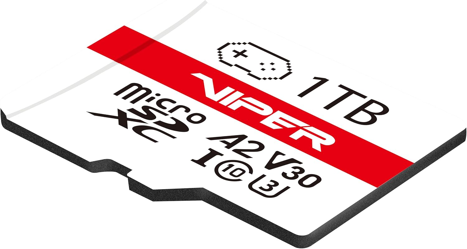 Viper Gaming Series 1TB Micro SDXC V30 A2 UHS-I U3 4K UHD Memory Card - PV1TBGM32MCX - Compatible with Nintendo Switch 1/Steam Deck/Asus ROG Ally/Gopro/Insta360/Dji Cameras and Drones image number 4