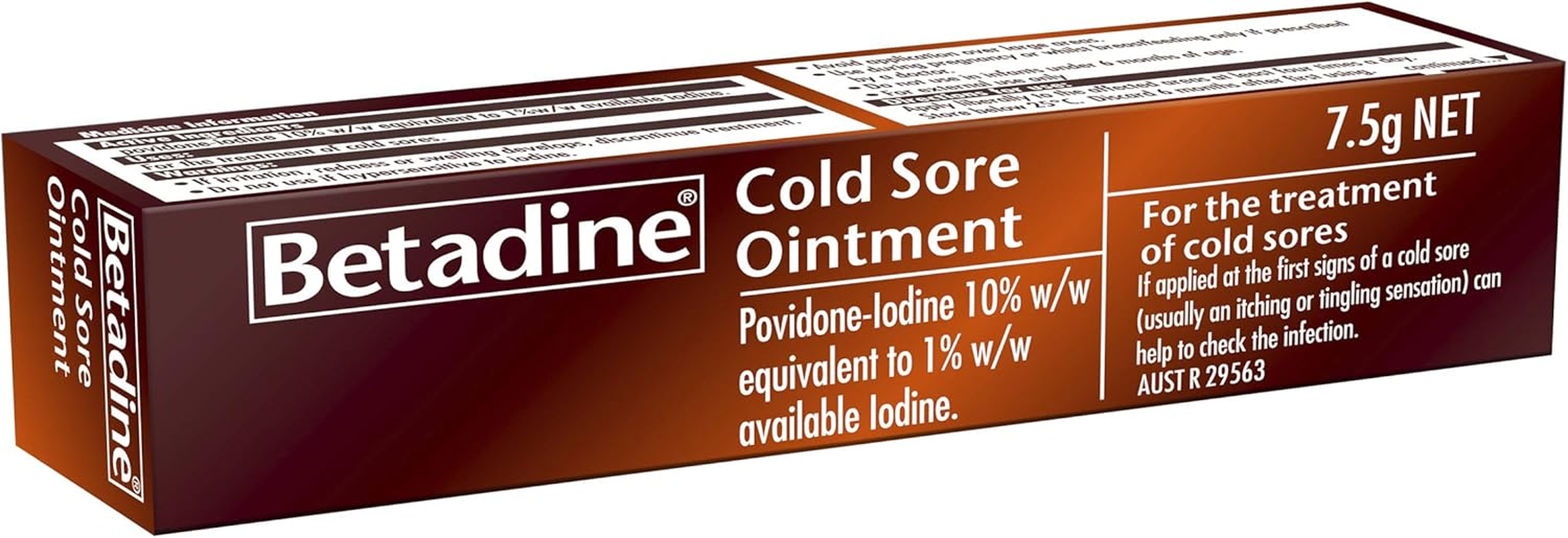 Betadine Cold Sore Ointment, Treatment of Cold Sores, 7.5G (Pack of 2)
