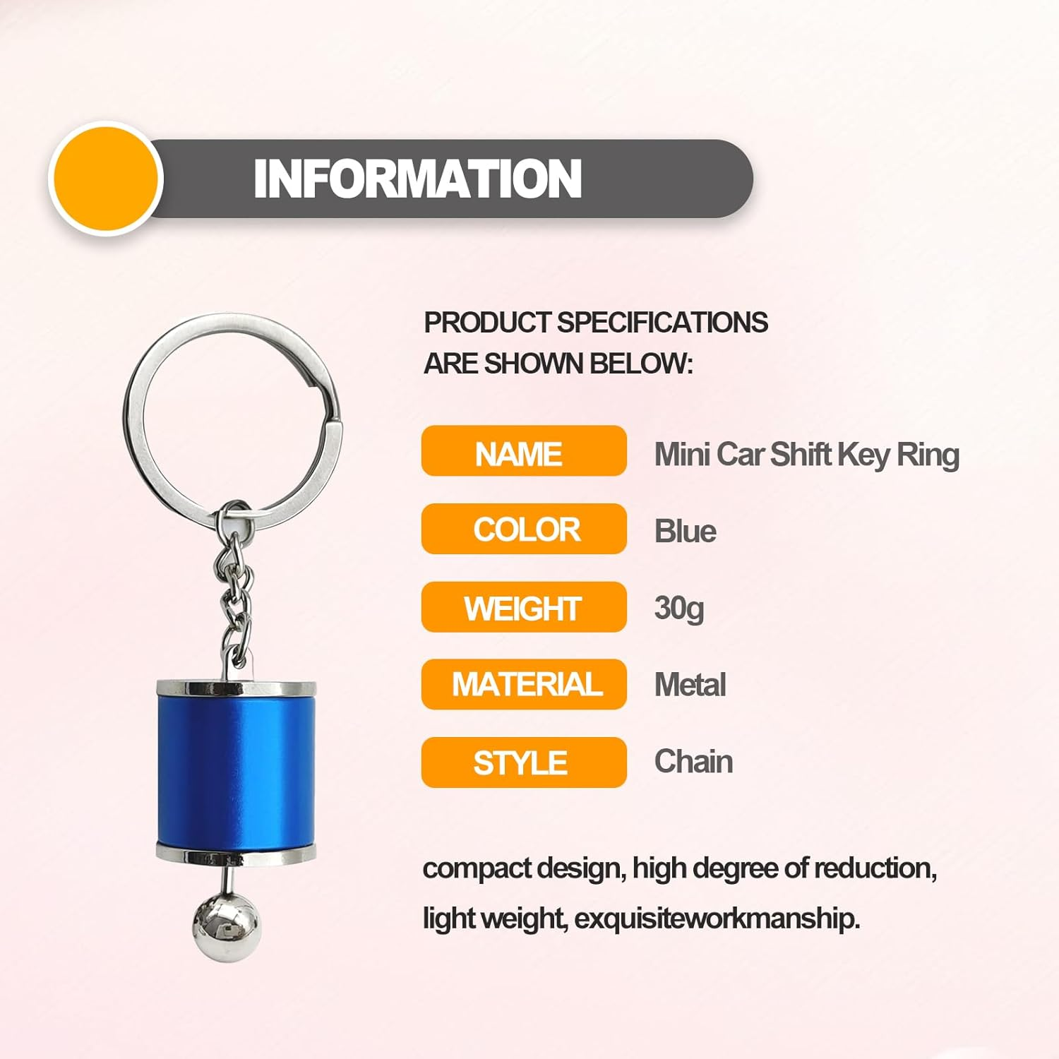 Creative Auto Part Model Gear Box Shifter Keychain, 6 Speed Gear Box Shifter Keychain Key Chain Ring, Mini Car Gear Shift Stick Knob Keyring, Car Key Fob Keychain Accessories(Blue)