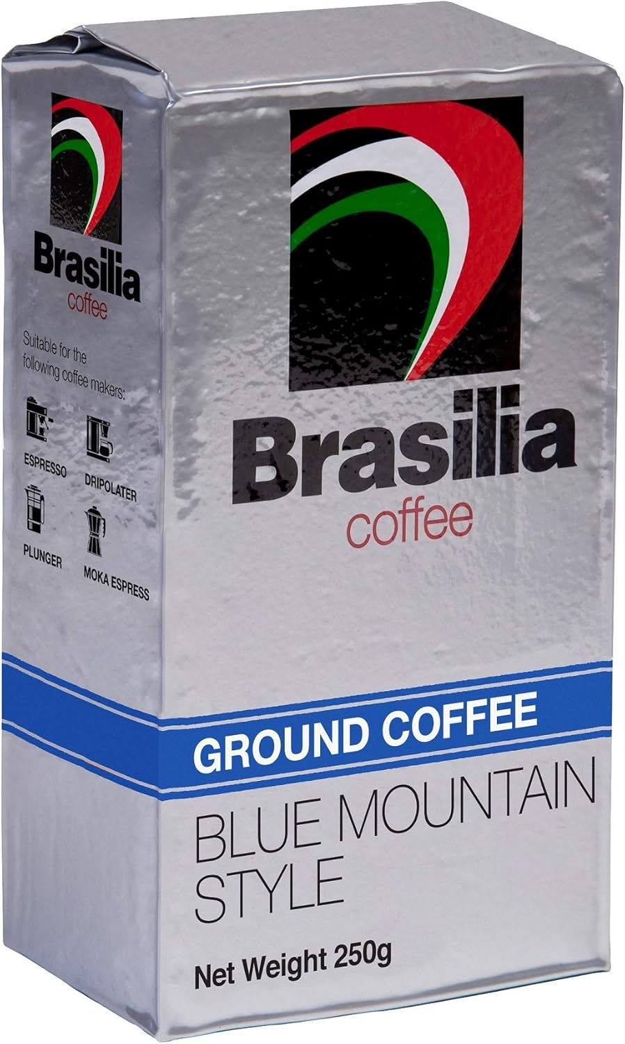 Brasilia Coffee Brasilia Ground Coffee 250G Blue Mountain, 250 G