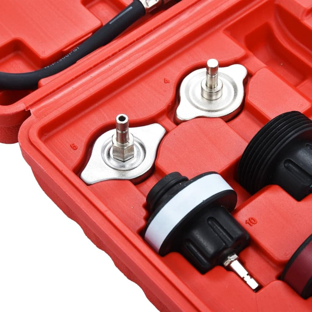 14 Piece Cooling System & Radiator Cap Pressure Tester Kit, Universal Automotive Leak Detector Tool for Cars, Trucks, Suvs, Durable Workshop Equipment image number 4