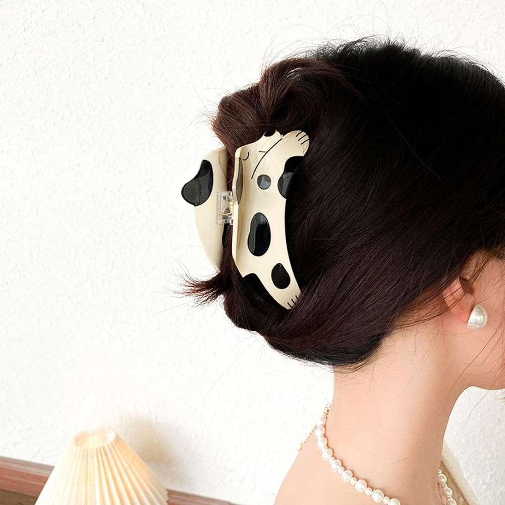 2 Pack Cute Dog Hair Claw Clips for Thick and Thin Hair Large Non-Slip Jaw Clips Hairpins Dog Styling Hair Accessories for Women Girls (2 Styles) image number 4