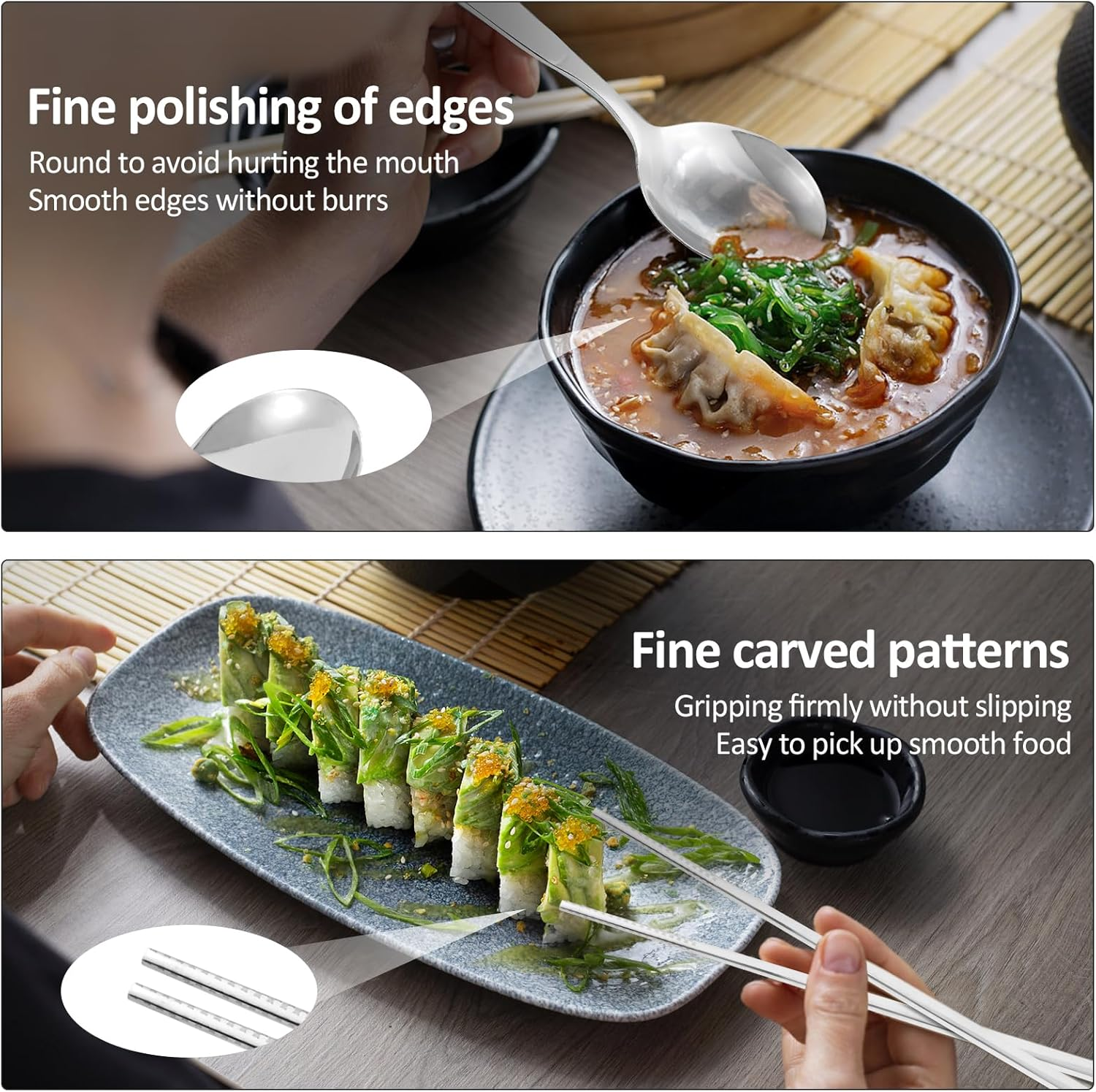 Stainless Steel Travel Cutlery Set with Case, Portable Stainless Steel Flatware Set for Camping Office Travel and Outdoor Dining Dishwasher Safe image number 4