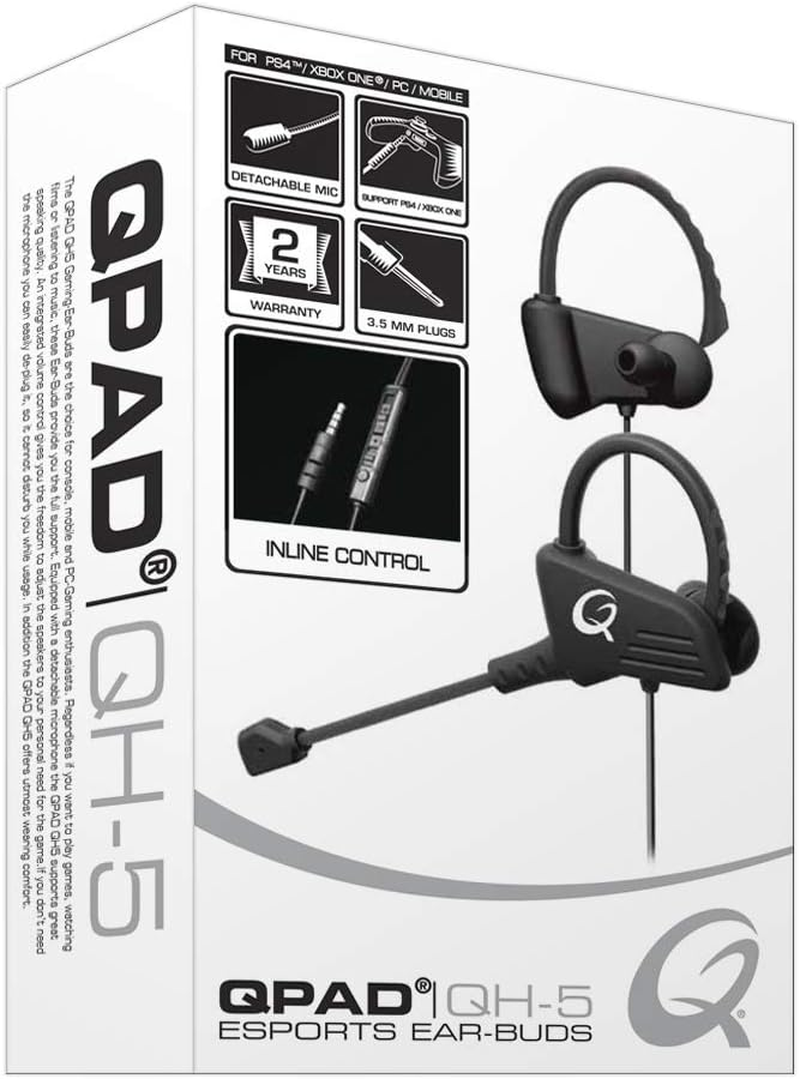 Qpad Qh-5 Esports Stereo Gaming Ear-Buds with Microphone 3.5Mm Stereo Jack Connector 1.5M Cable image number 3