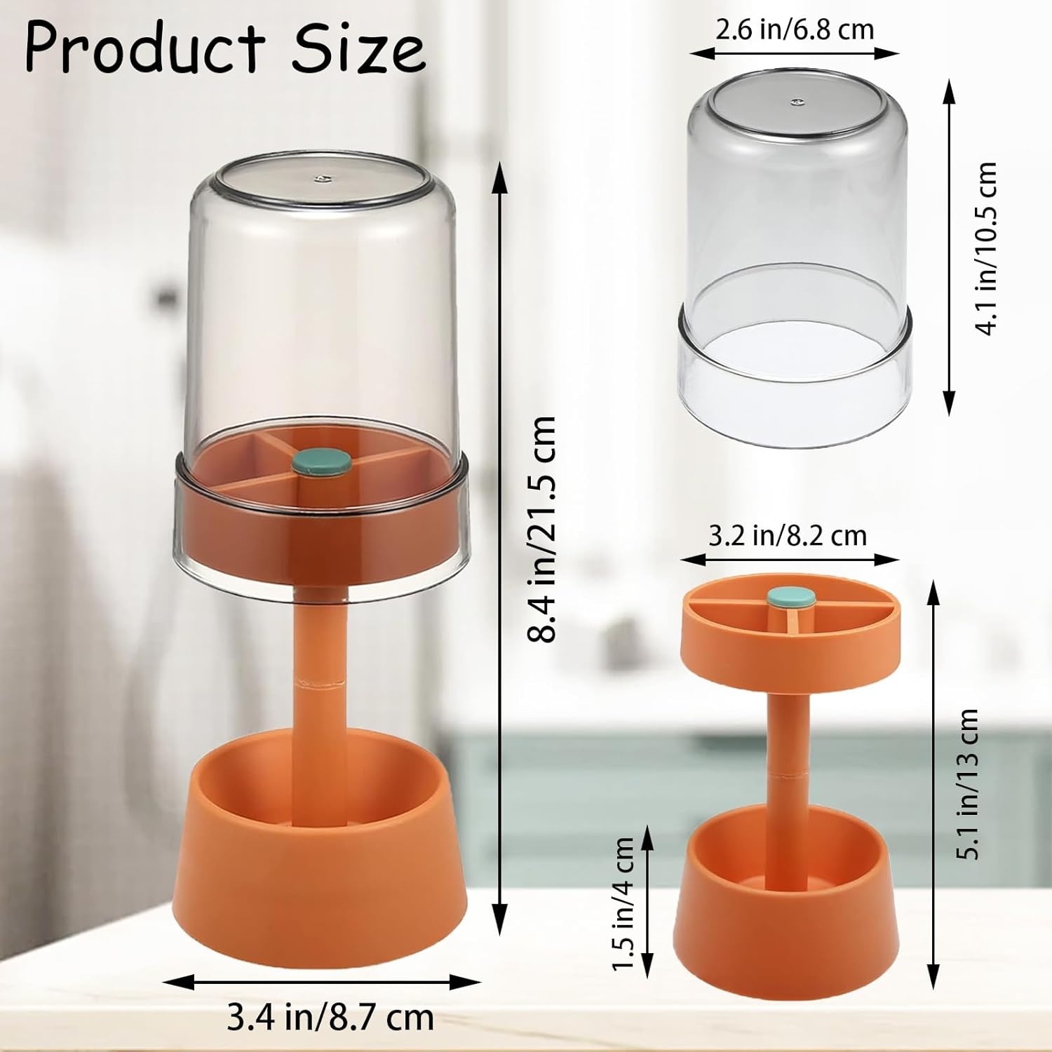 Toothbrush Holders with Cover/Cup & 3 Slots, Covered Tooth Brush Holder for Bathroom, Portable Travel Toothbrush Case, Small Electric Toothbrushes Storage Toothpaste Organizer Stand, Blue - Orange image number 3