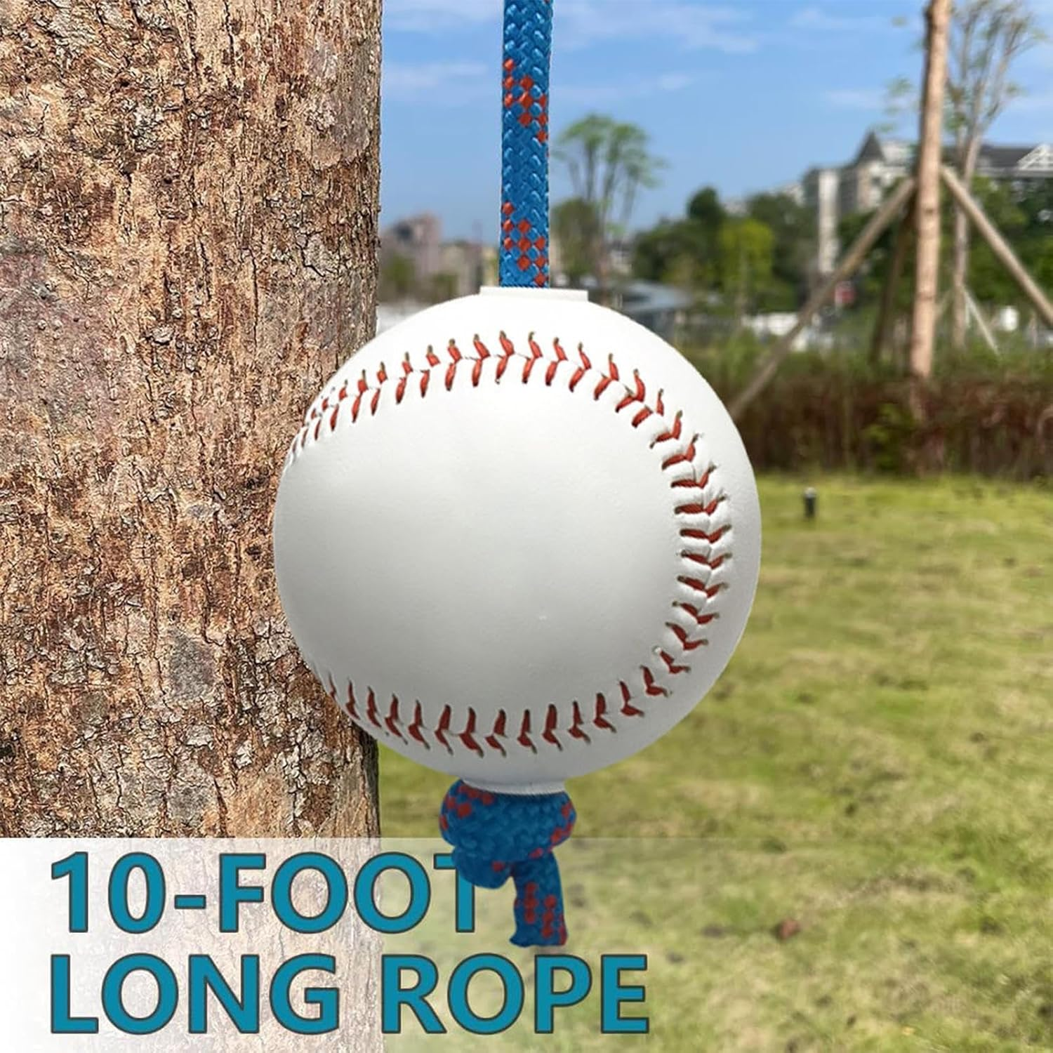 Baseball Training Balls with Rope - Baseball Training Rope - Portable Pitching Practice Strap for Fielding Equipment Backyard image number 2
