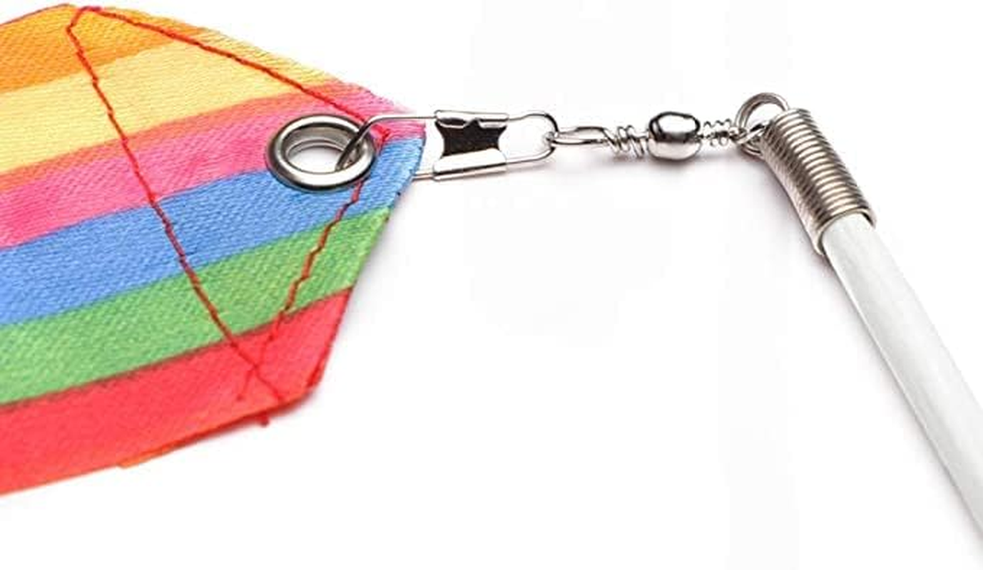 10 Pieces 2 Metre Art Gymnastics Rhythmic Band Swirling Baton Bar, Gym Dance Ribbon Wall Streamer and Stick for Children, Rainbow - Multi-Coloured image number 3