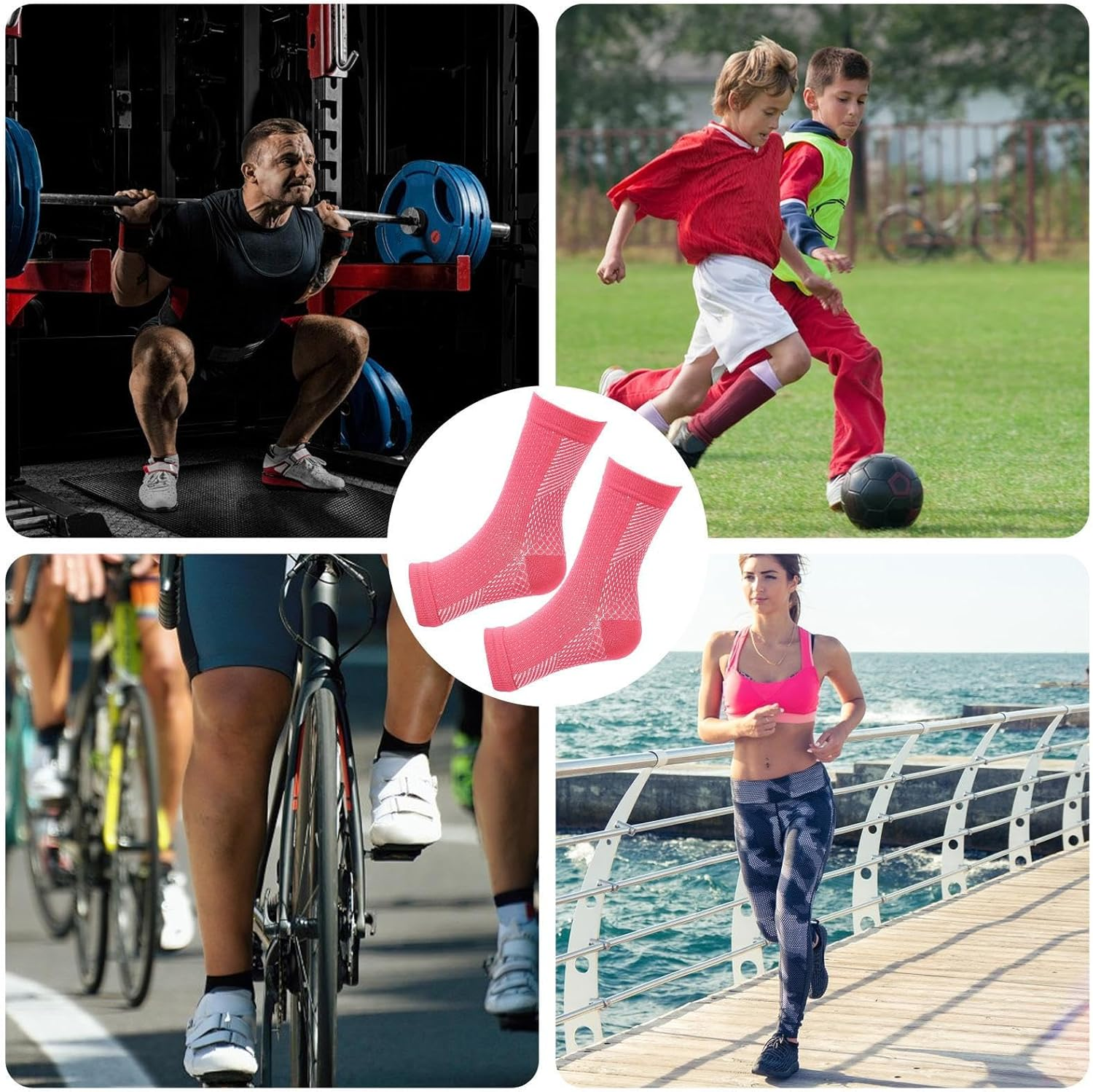 Neuropathy Compression Socks, Toeless Compression Socks for Travel Breathable, Comfortable Ankle Socks, Relief Athletic Socks for Arch & Heel Relief, Muscle, Feet Borato image number 7