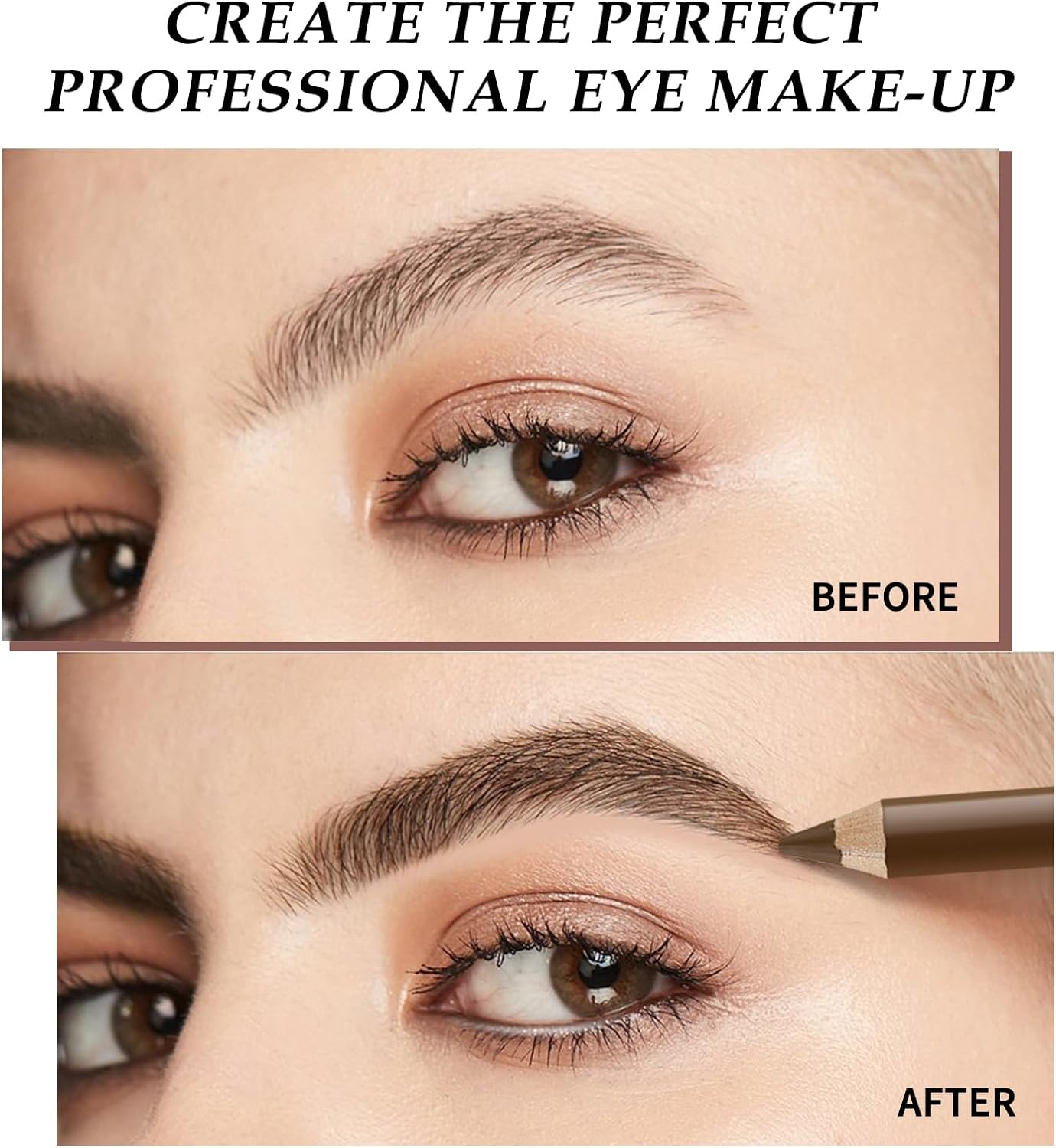 Apooliy 3 in 1 Eyebrow Pencil Set - Waterproof Long Lasting Eyebrow Pen, Matte White Eyeliner, Translucent Brow Contour - Women Eye Makeup