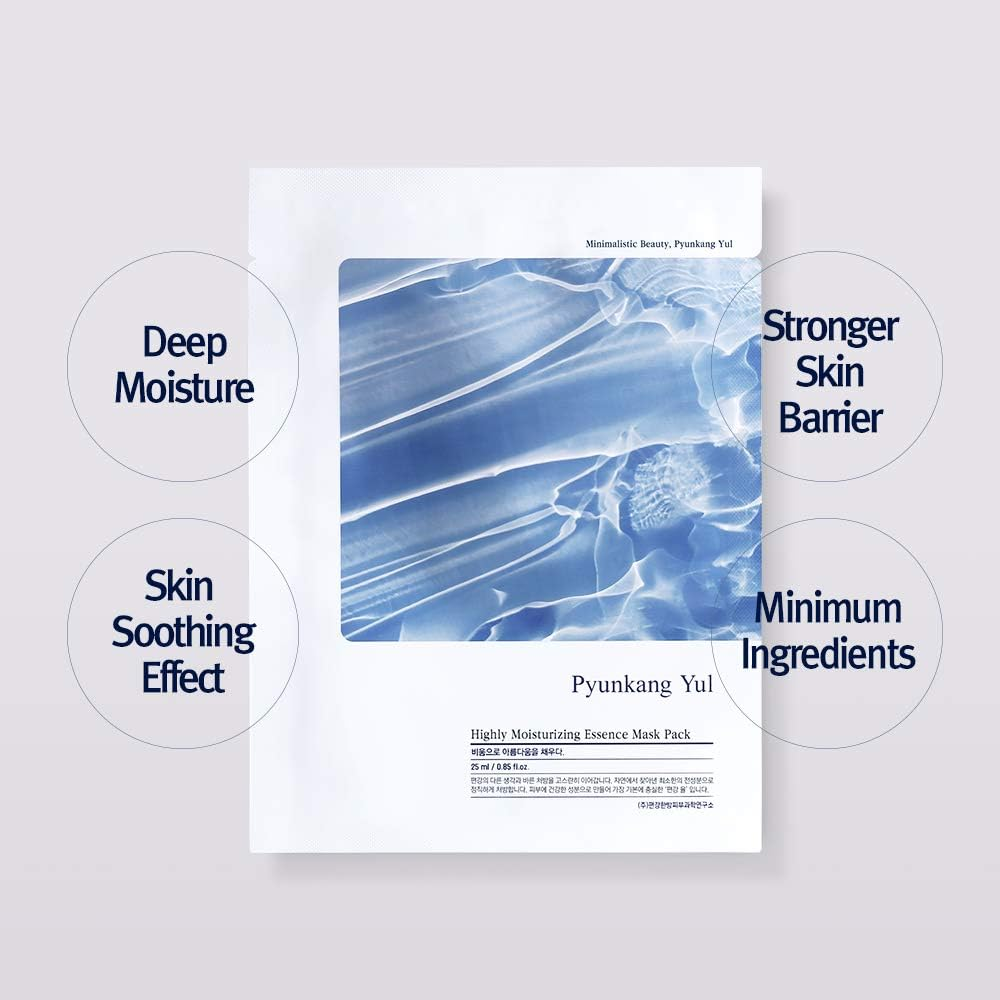 Pyunkang Yul [PKY] Highly Moisturizing Mask Pack - Korean Ceramide Vitamin Face Sheet Mask Skin Care Products - Beauty Face Mask Containing Panthenol, Hyaluronic Acid, Tea Tree, Cica (10 PCS) image number 5