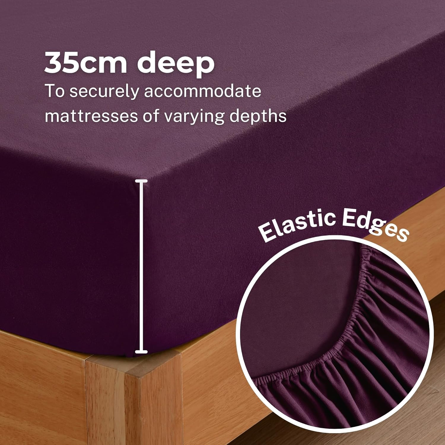 Dreamaker Ultra Soft Micro Flannel Sheet Set Single Bed - Flannelette Alternative Fade & Wrinkle Resistant Warmth & Cosy Winter Bedding Sheets Flat Sheet, Fitted Sheet, Pillowcase - Cherry image number 4