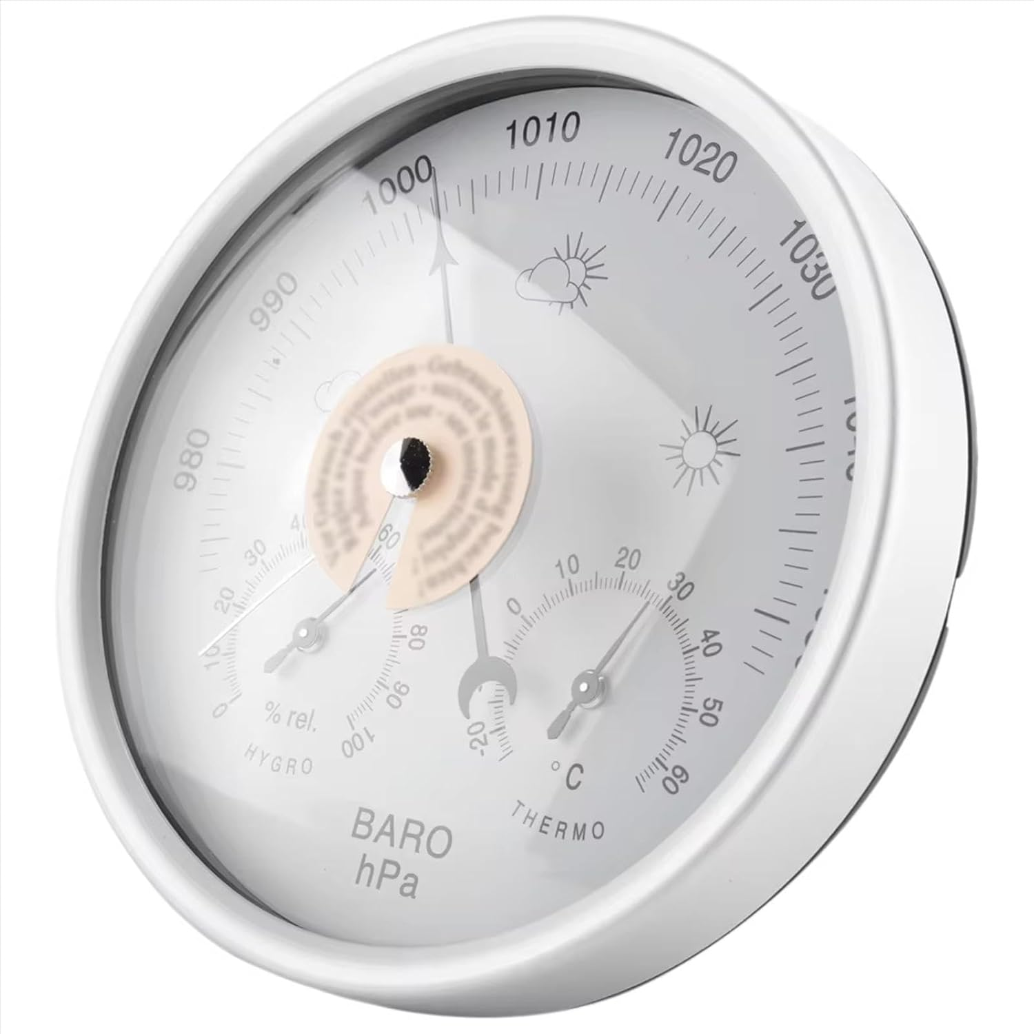 5.2 in Analog Weather Station - Barometer Thermometer Hygrometer, 3 in 1 Dial Type for Home Wall, Car, Terrace, Office, Living Room