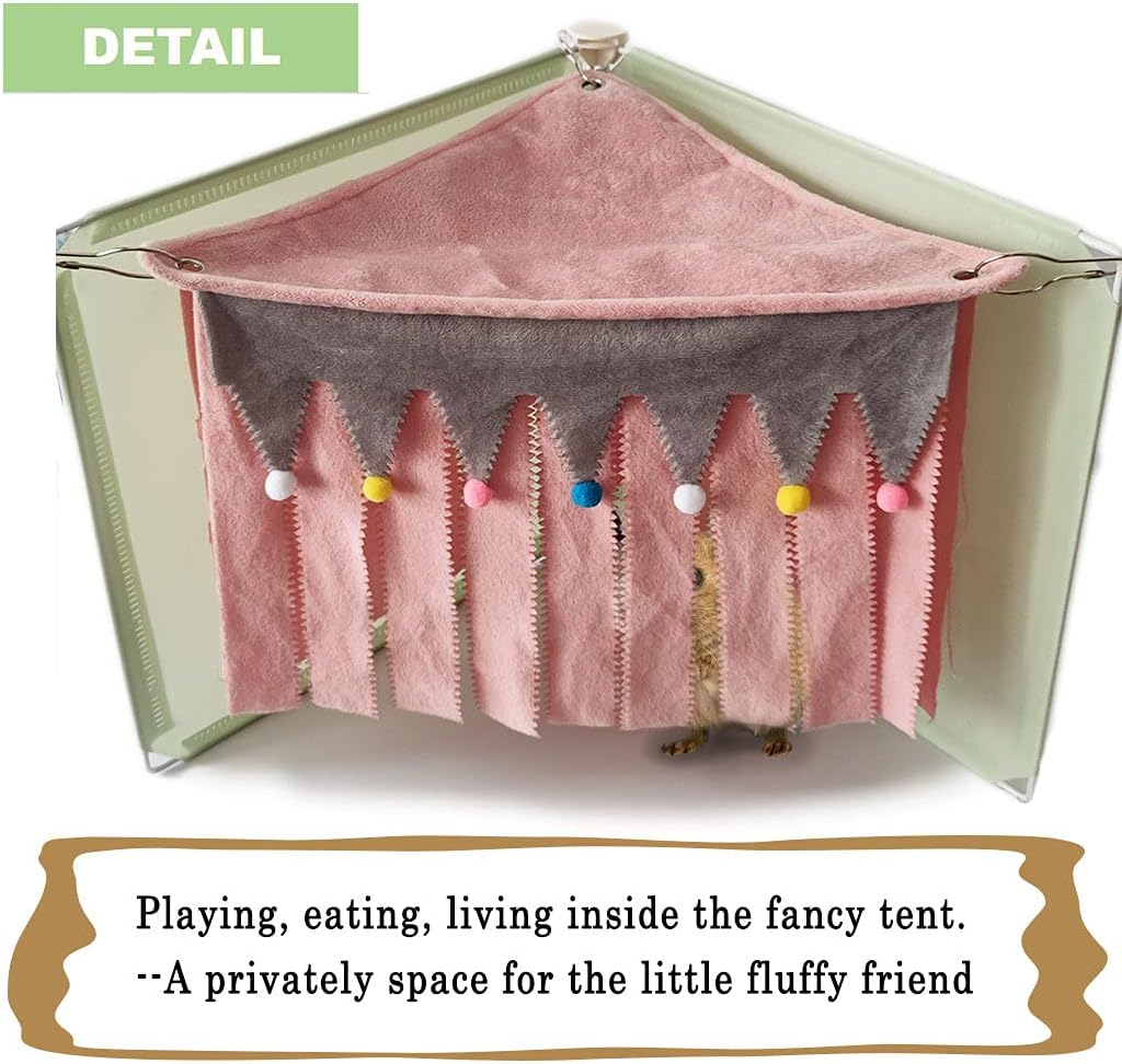 PAPIEEED Small Animal Hideout for Guinea Pig Corner Shelter Hideout with Sugar Glider Habitat Peekaboo Hamster Toy Forest Reversible Cage Accessories for Chinchilla Hedgehog Rat image number 1