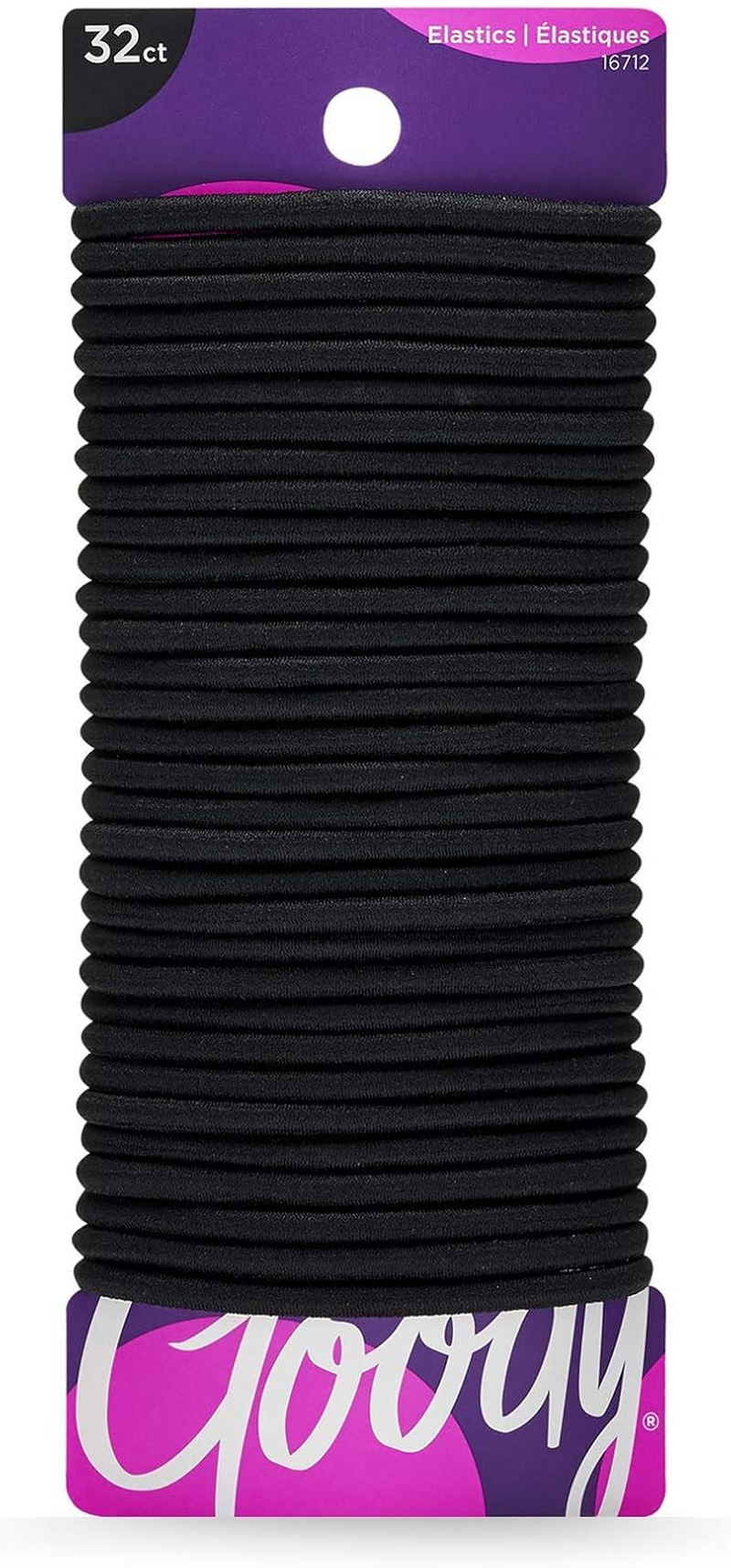 Goody Hair Women'S Braided Hair Elastics Black 4Mm for Medium Hair, 32 Count, Pack of 3