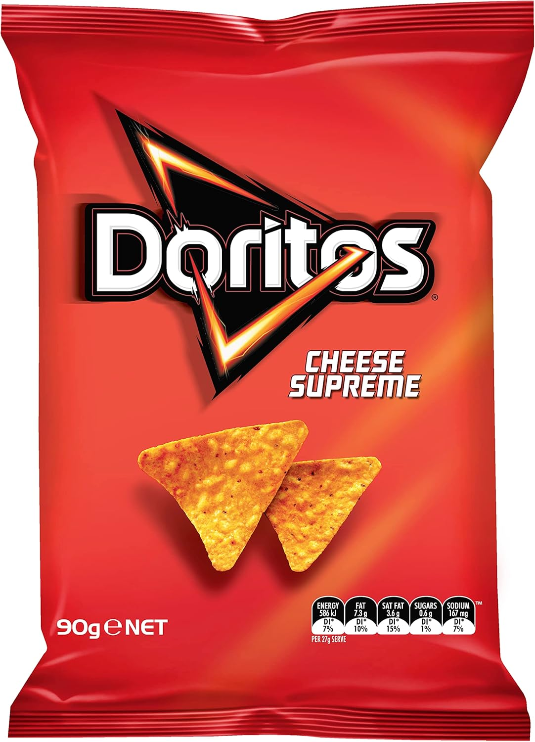 Doritos Corn Chips Snack Pack Cheese Supreme 90G - 90 G (Pack Of 3) image number 2
