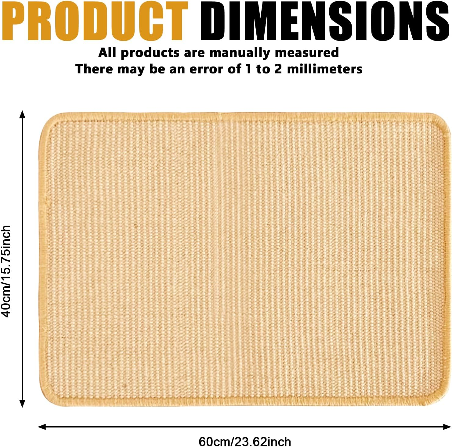 Pack of 2 Cat Scratching Mat, 60 X 40 Cm, Scratching Boards, Cat Sisal, Scratching Mat, Sisal Mat, Scratching Pads, Durable Cat Furniture Doormat, Cat Scratches for Sofa Furniture Doors, Carpets, image number 6