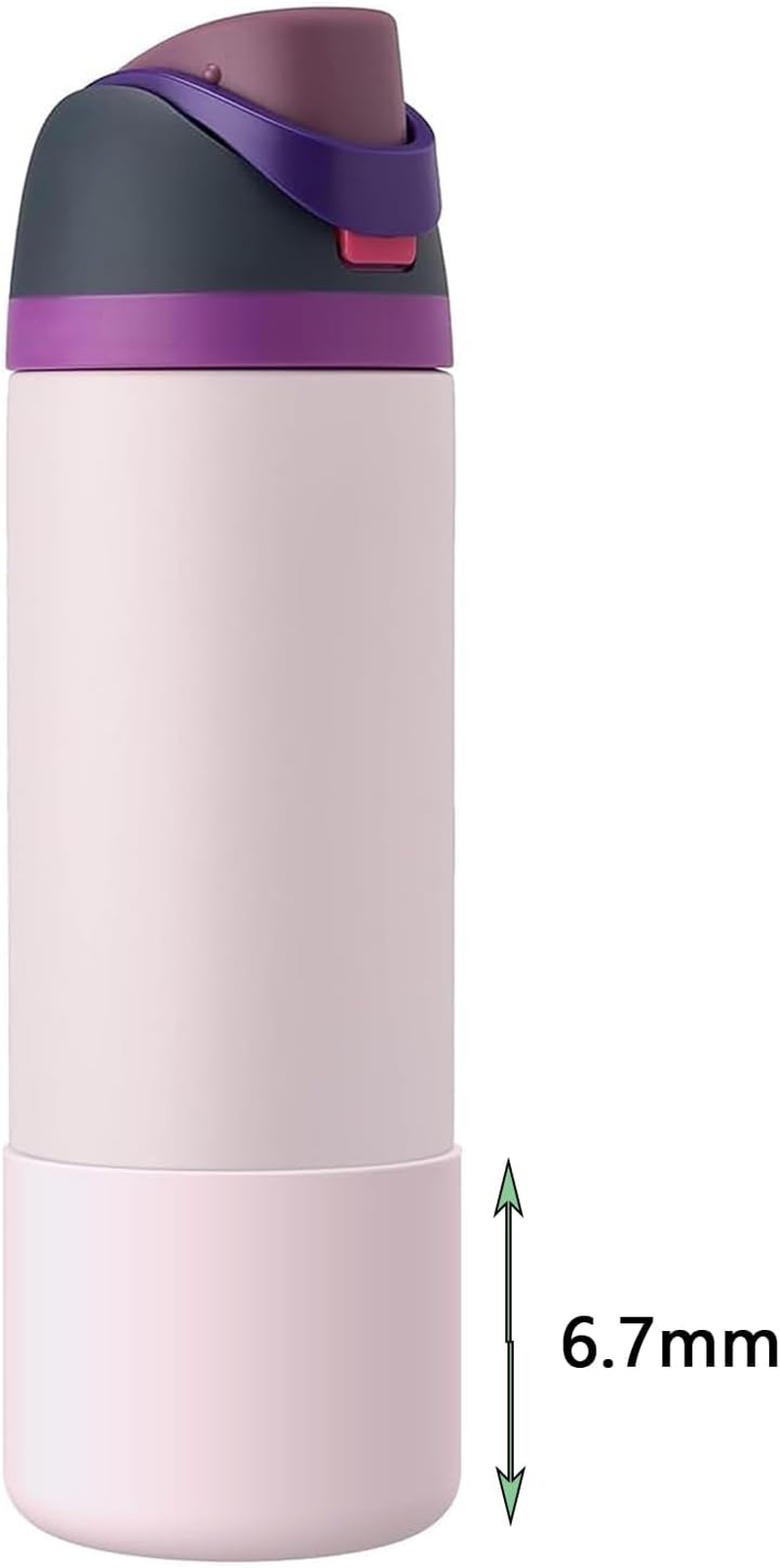 2 PCS Silicone Water Bottle Boot for Owala Freesip 32 Oz, Anti-Slip Protective Sleeve Bottom Bumper Protector for Twist and Flip Stainless Steel Water Bottles - Pink image number 2
