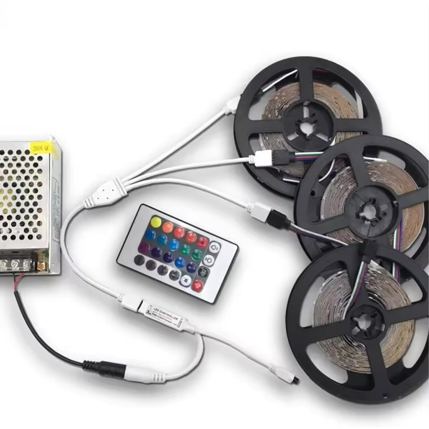 Clearhill 2 Packs (1To3) 4 - Pin RGB LED Strip Light Splitter and Extension Cable - Compatible with 5050/3528 RGB LED Strips, Durable PVC Insulation, 30Cm Length image number 4