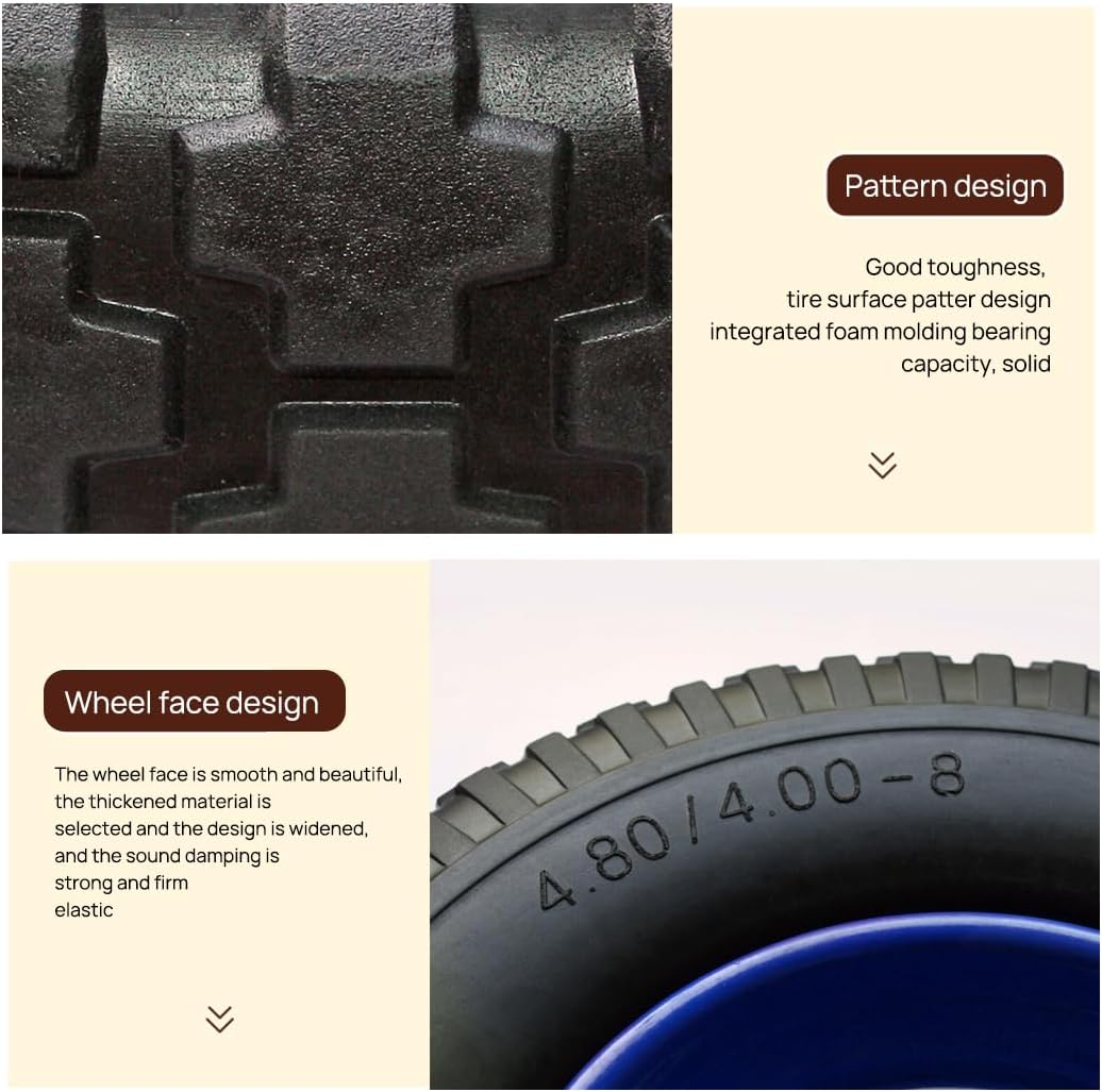 16" Solid Tyre, Puncture-Proof Solid Rubber Tyres, Wheelbarrow Wheels Flat Proof 25Mm Bore 6.5"-8", for Garden Wagon/Wheelbarrow/Hand Truck/Trolley Dolly/Lawn Mover Replacement image number 3