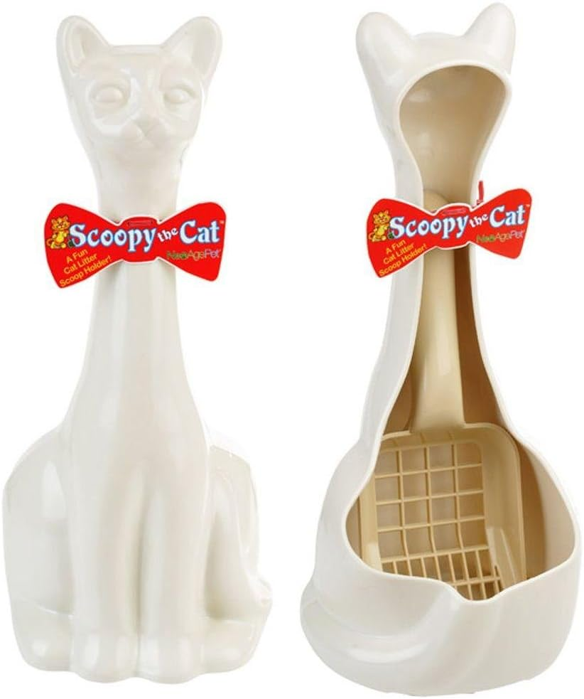New Age Pet Scoopy Cat Litter Holder W/Scoop,White (IND003W)