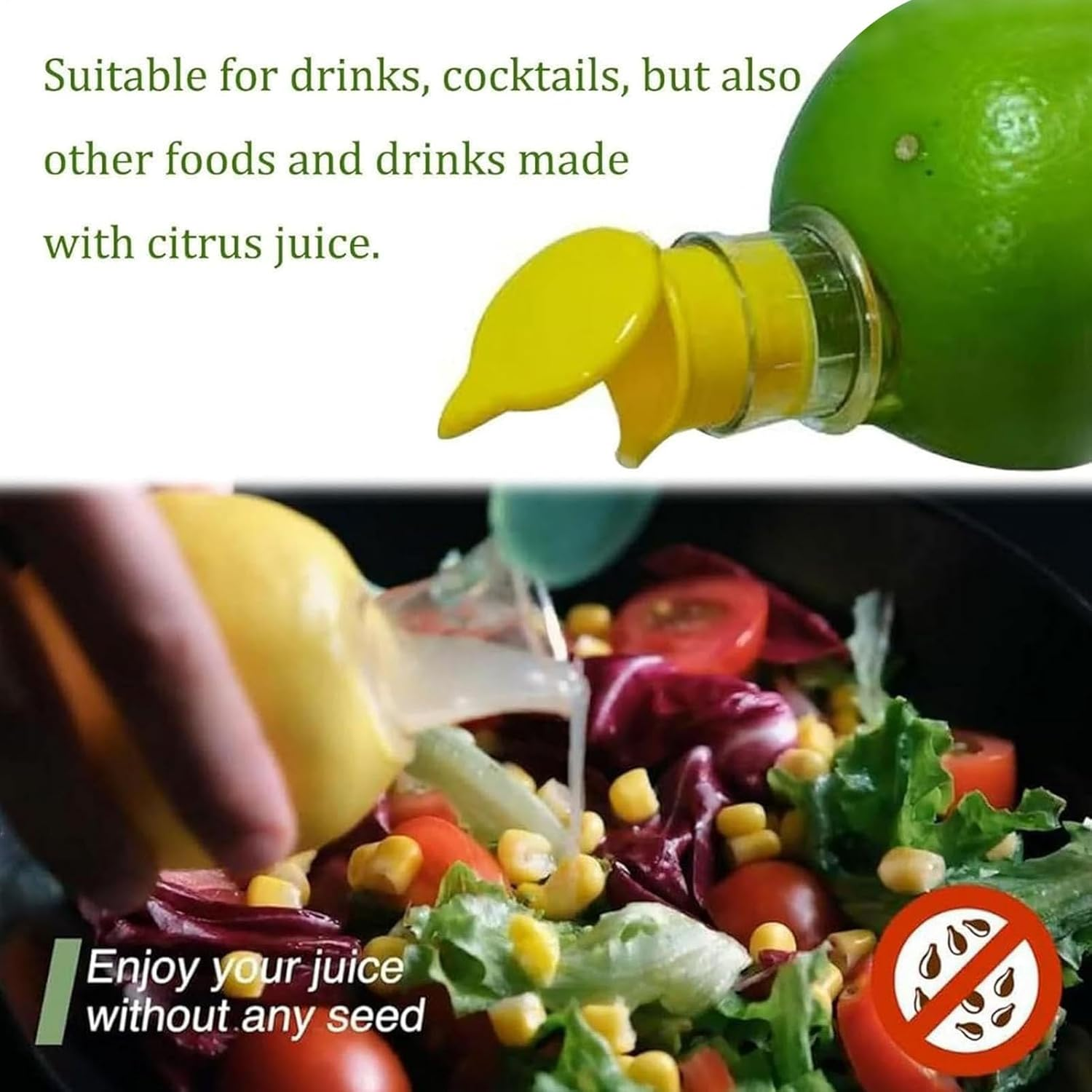 Lemon Juicer Squeezer - 2 Pack Citrus Manual Juicer - Hand Screw Top Lemon Juicer with Built-In Filter - Lemon Squeezer Press for Kitchen, Portable Manual Juicer for Extracting Lemons, Limes, Oranges image number 1