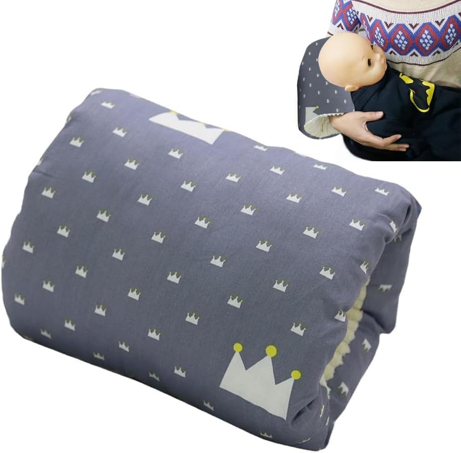 IONPSHG Breastfeeding Arm Pillow Removablesoft Cotton Bottle Nursing Arm Pillows Portable and Washable Ergonomic Nursing Essentials for Bottle Feeding Head Support Cushion Thickened (Grey) image number 2