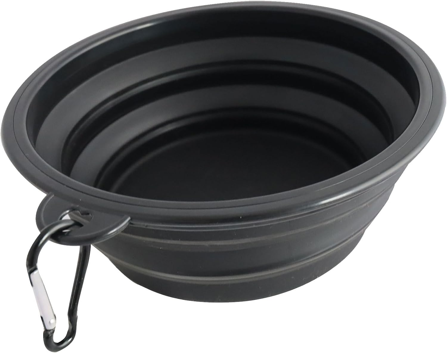 Dan & Sam Collapsible Travel Bowl, Large Black - Portable Feeding Solution, Durable, Lightweight & Space-Saving Design - Ideal for Dogs, Cats & Travel